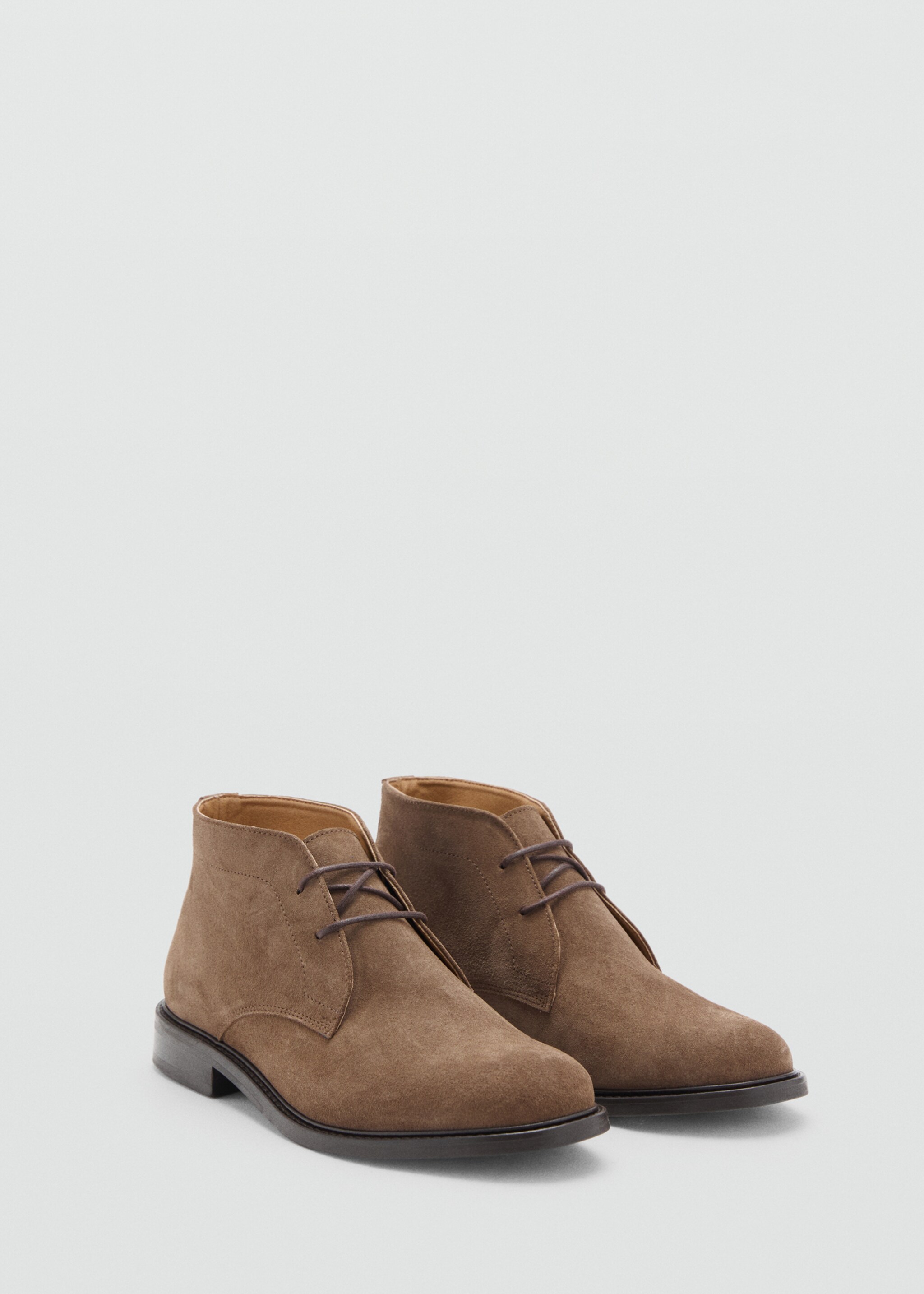 Suede leather ankle boots - Medium plane, Tobacco Brown. Ref: 17076000-00.