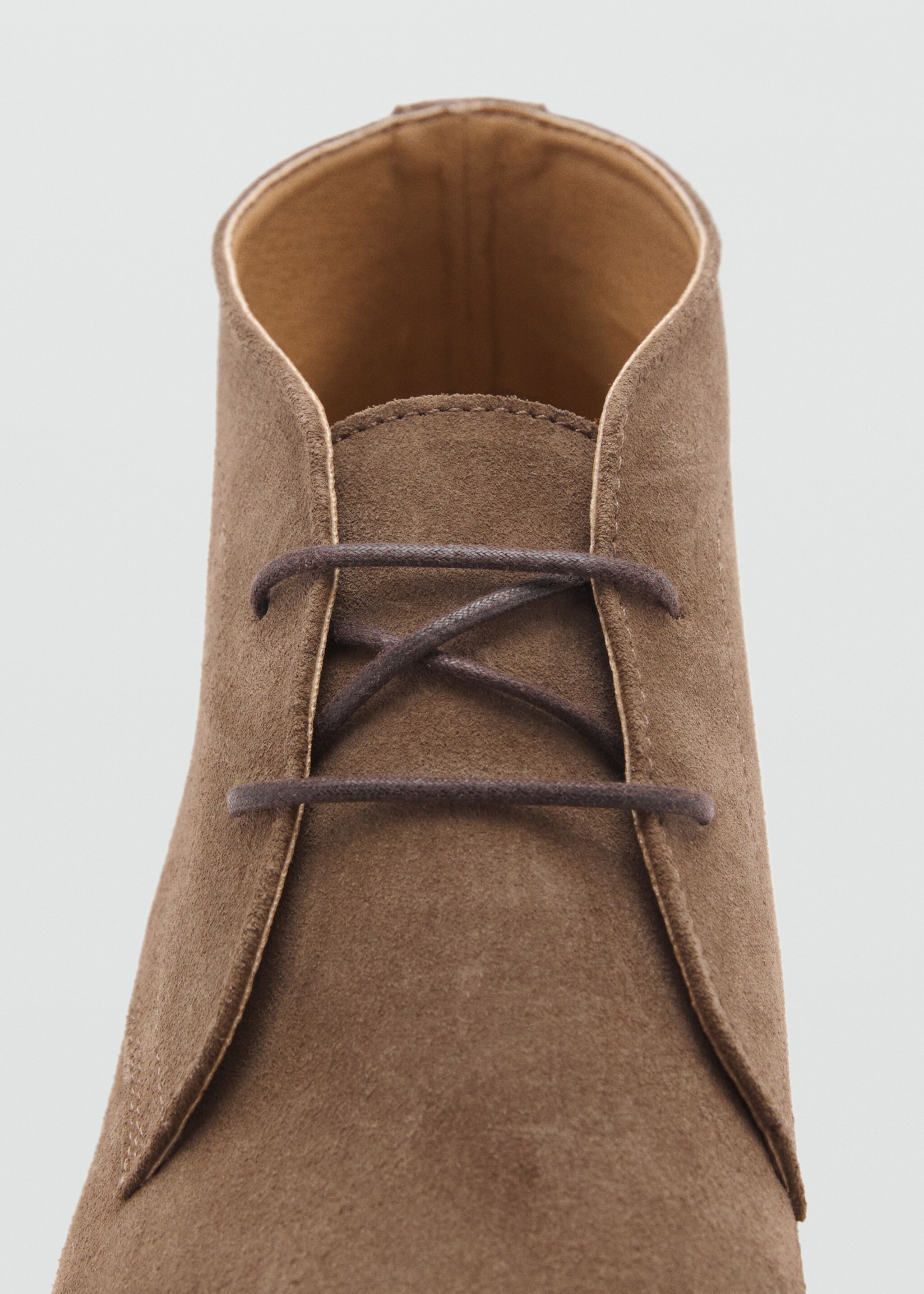 Suede leather ankle boots - Details of the article 1, Tobacco Brown. Ref: 17076000-00.