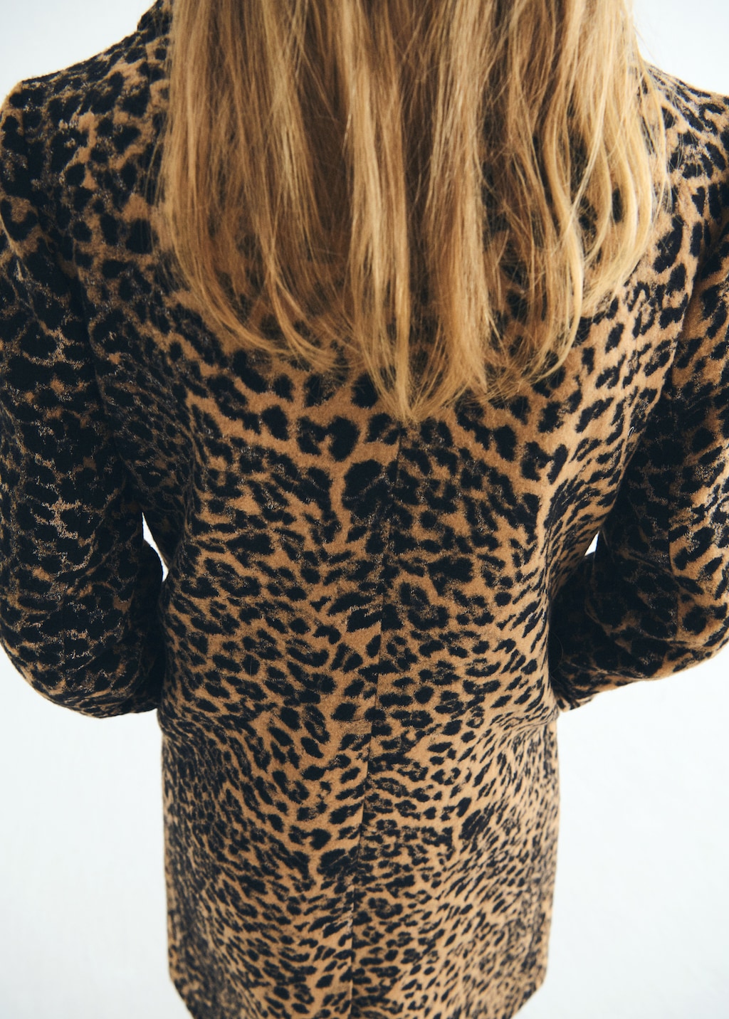 Leopard-print long coat