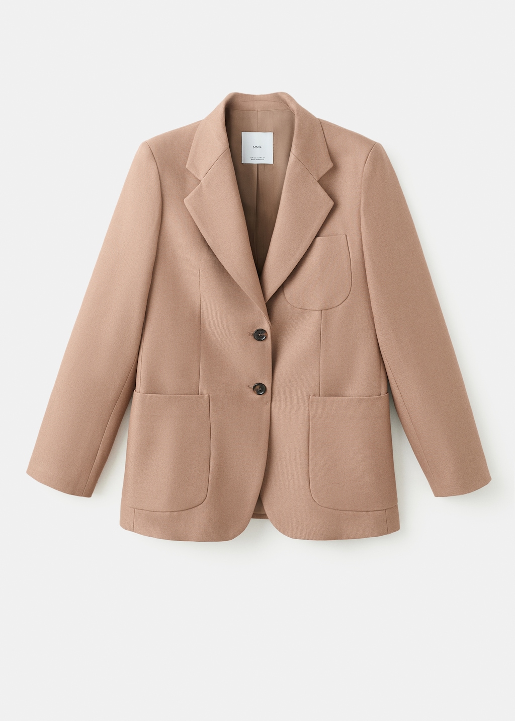 Wool-blend suit blazer with pockets