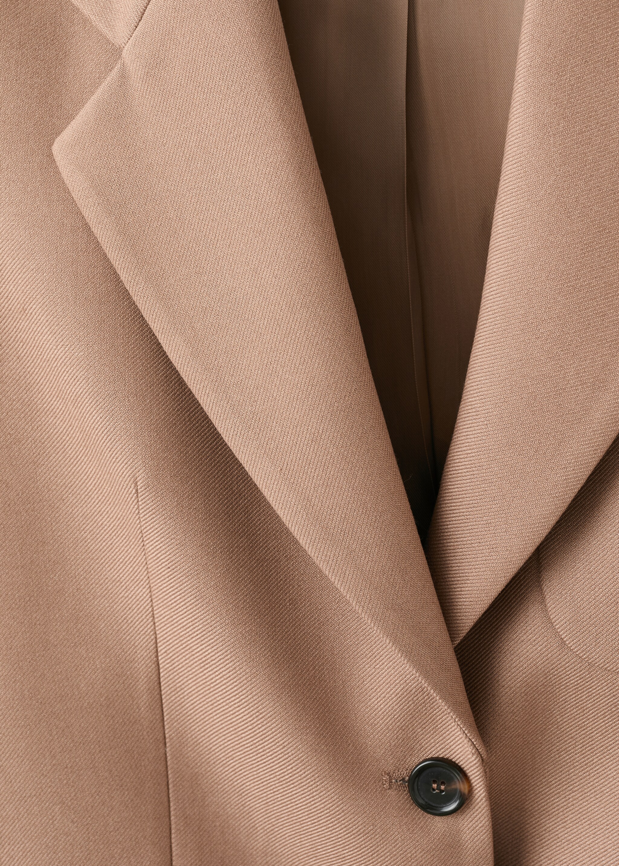 Wool-blend jacket with pockets - Details of the article 8, Medium Brown. Ref: 17076003-00.