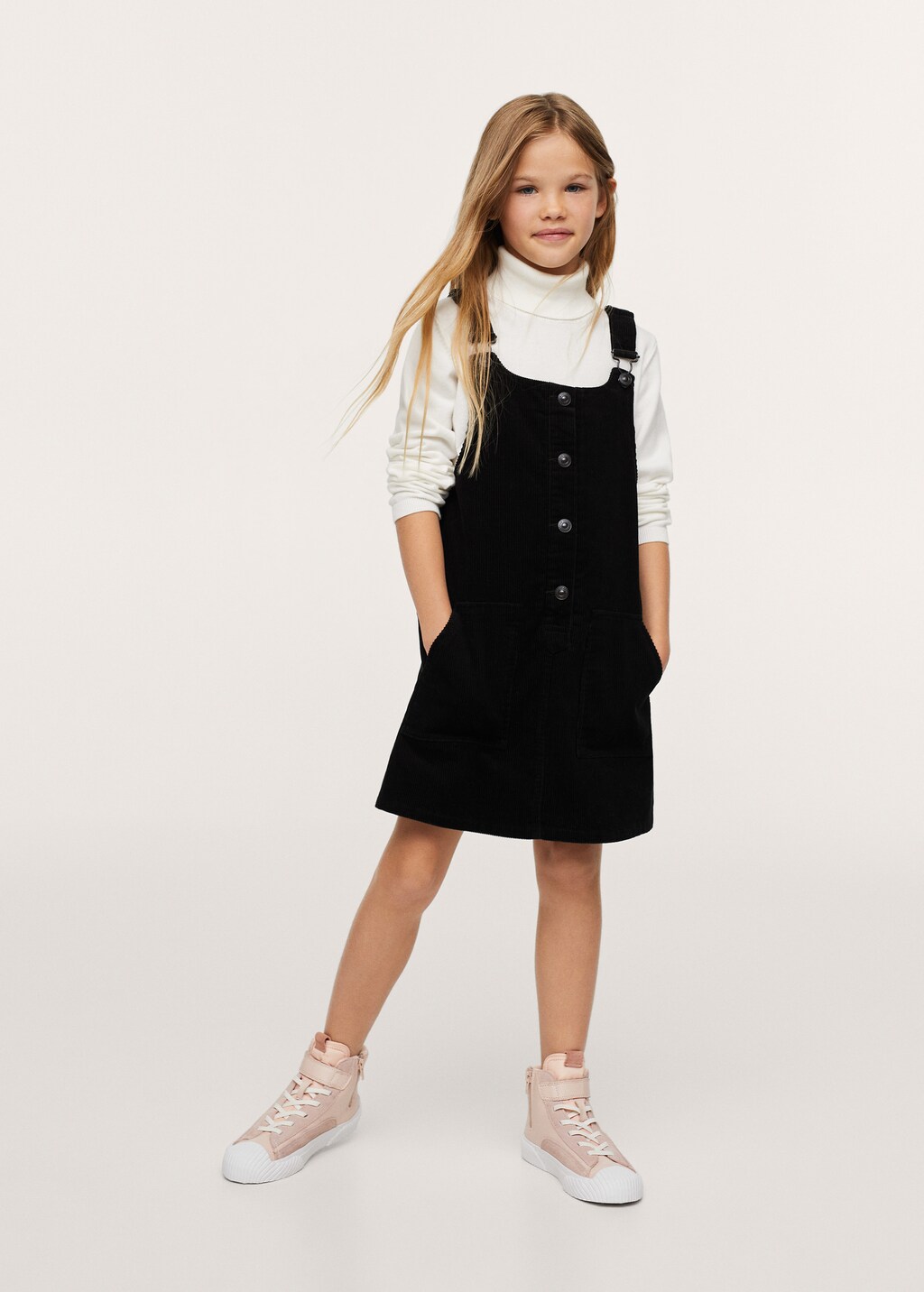 Buttons corduroy pinafore dress Kids MANGO China