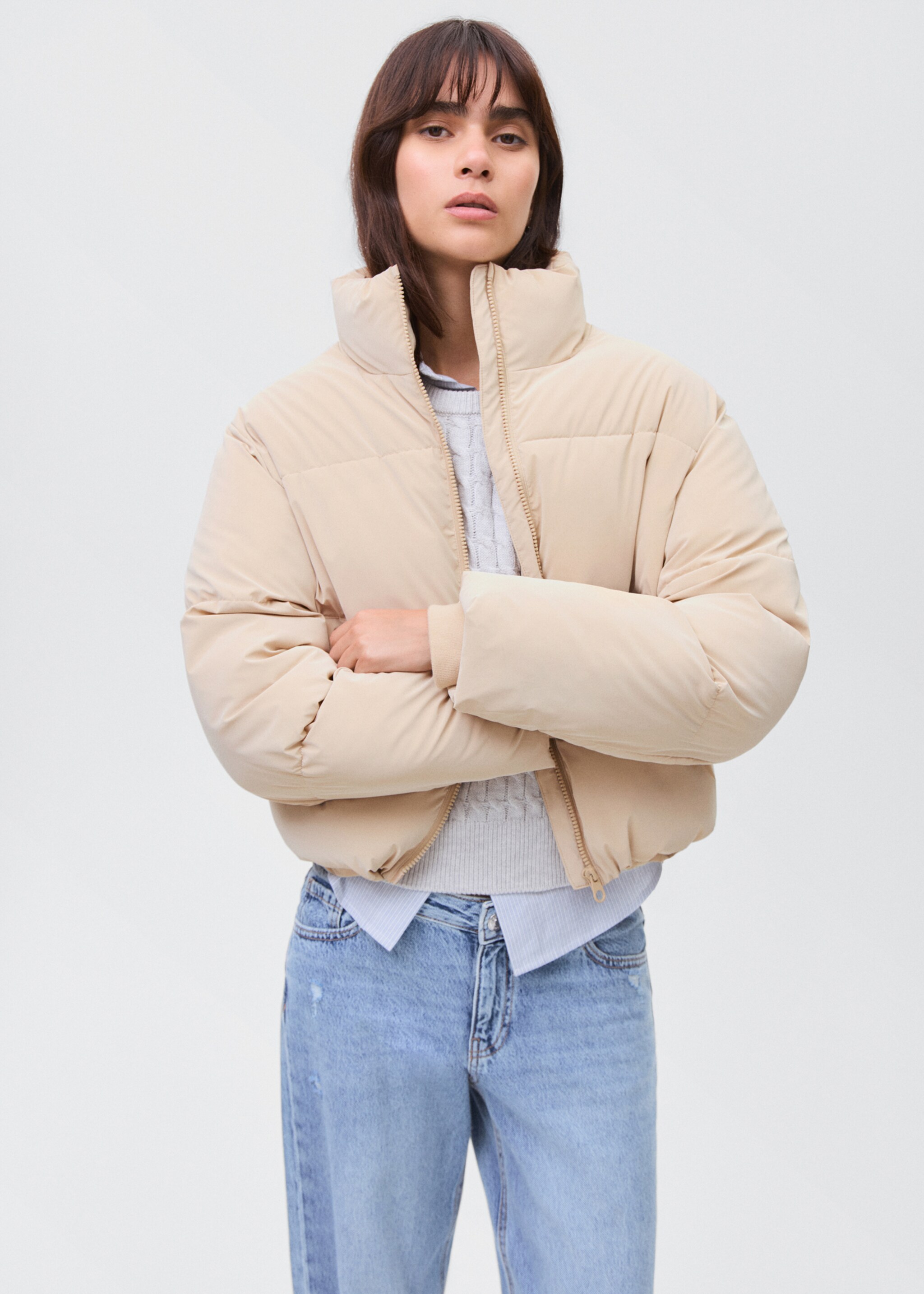 Soft quilted anorak - Medium plane, Beige. Ref: 17076325-00.