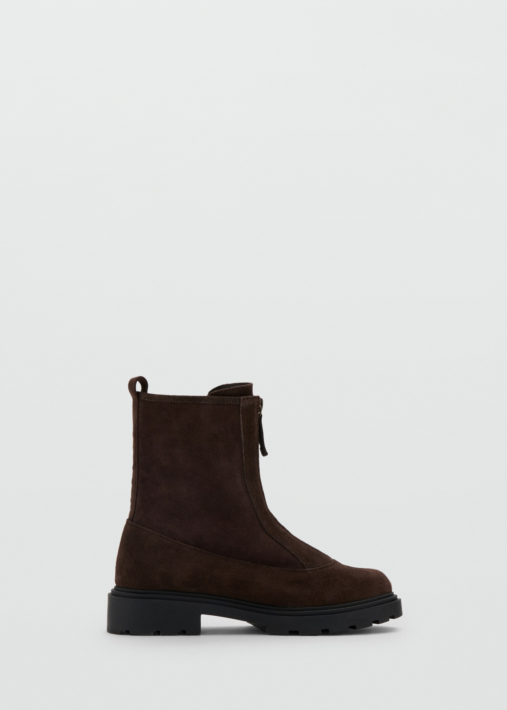 Zipped leather ankle boots - Article without model, Chocolate. Ref: 17076326-00.
