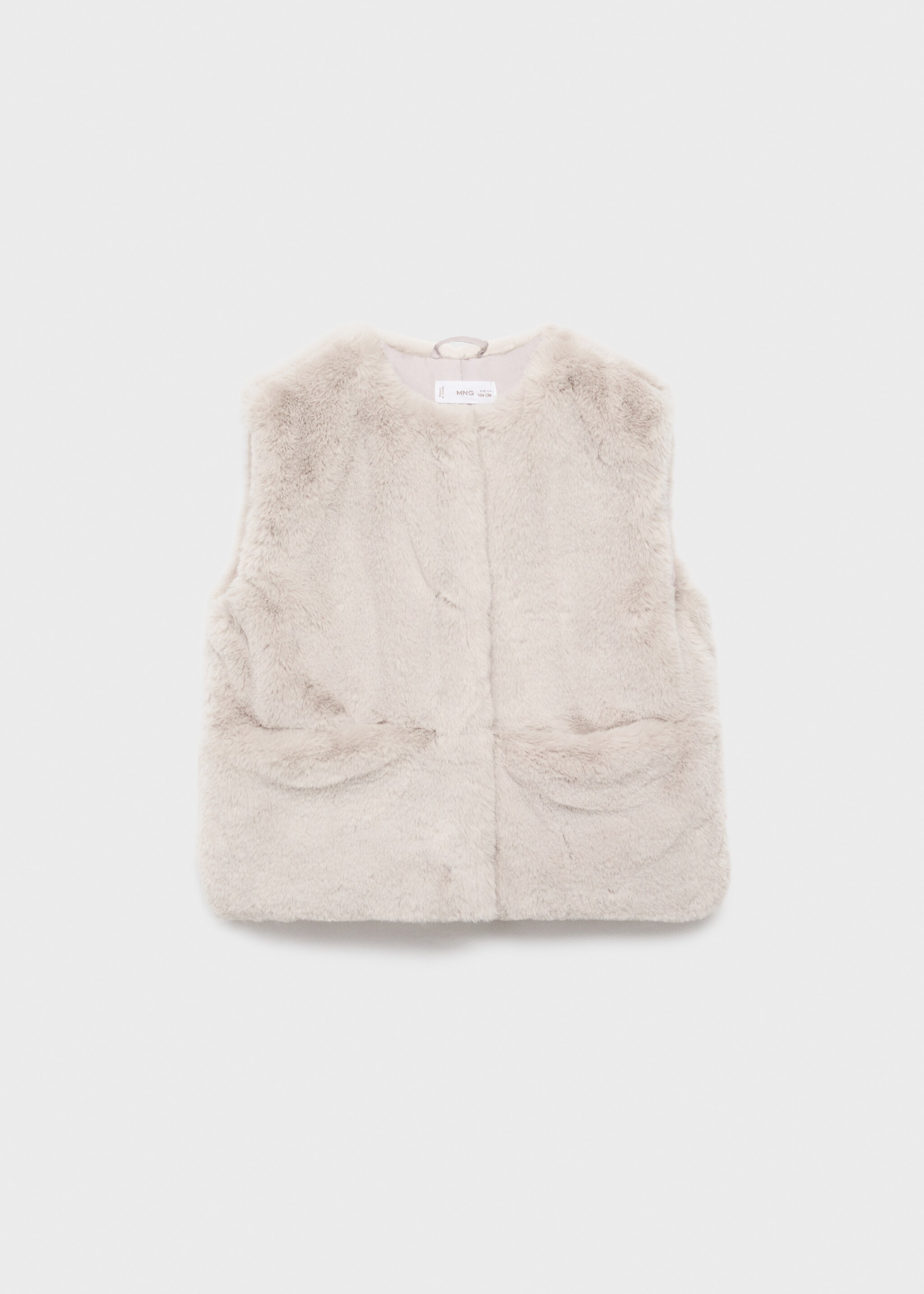 Gilet imitation fourrure - Article sans modèle, Gris clair/pastel. Ref: 17076327-00.