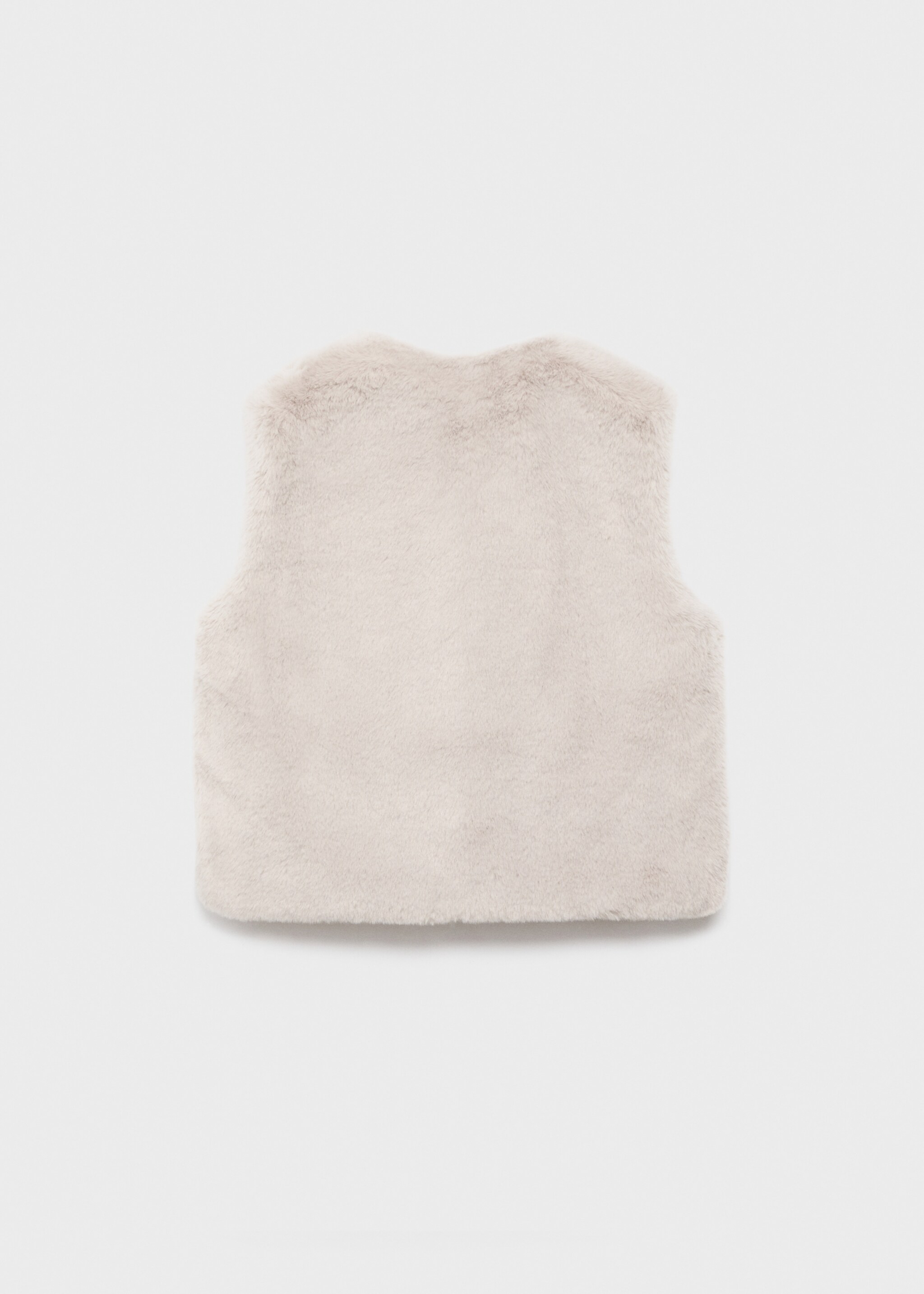 Gilet imitation fourrure - Verso de l’article, Gris clair/pastel. Ref: 17076327-00.