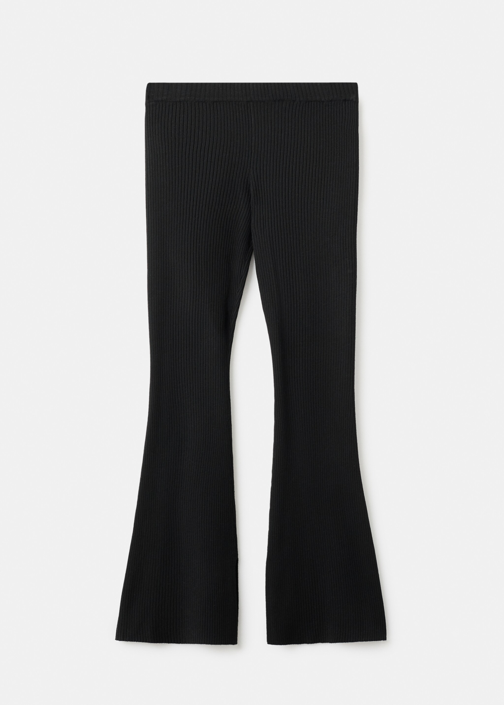 Ribbed flare trousers - Article without model, Black. Ref: 17076329-00.