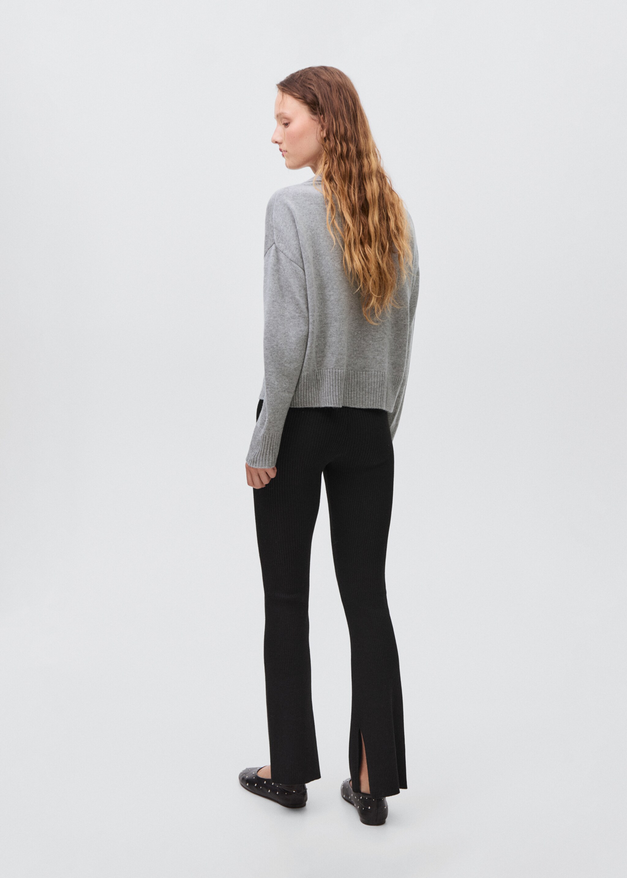 Pantalon flare côtelé - Verso de l’article, Noir. Ref: 17076329-00.