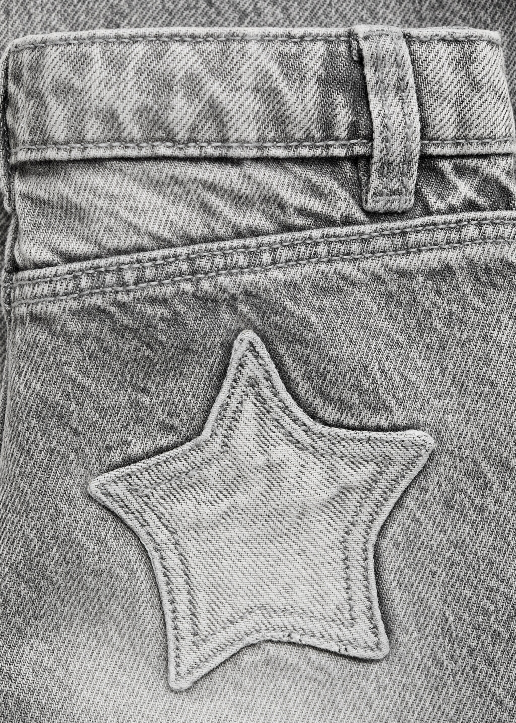 Jeans retos de algodão - Pormenor do artigo 0, Cinzento-ganga. Ref: 17076331-00.