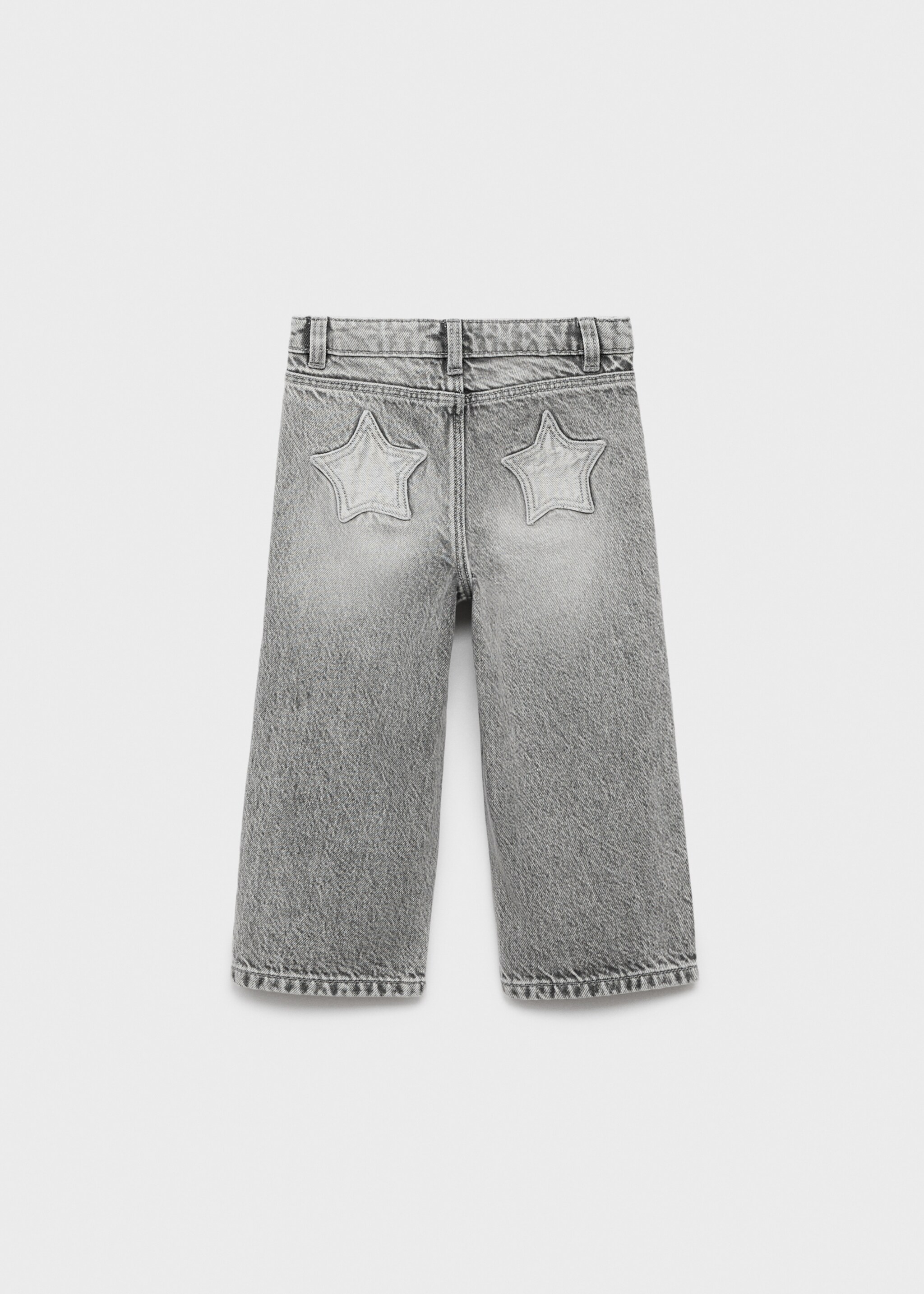 Jeans retos de algodão - Verso do artigo, Cinzento-ganga. Ref: 17076331-00.