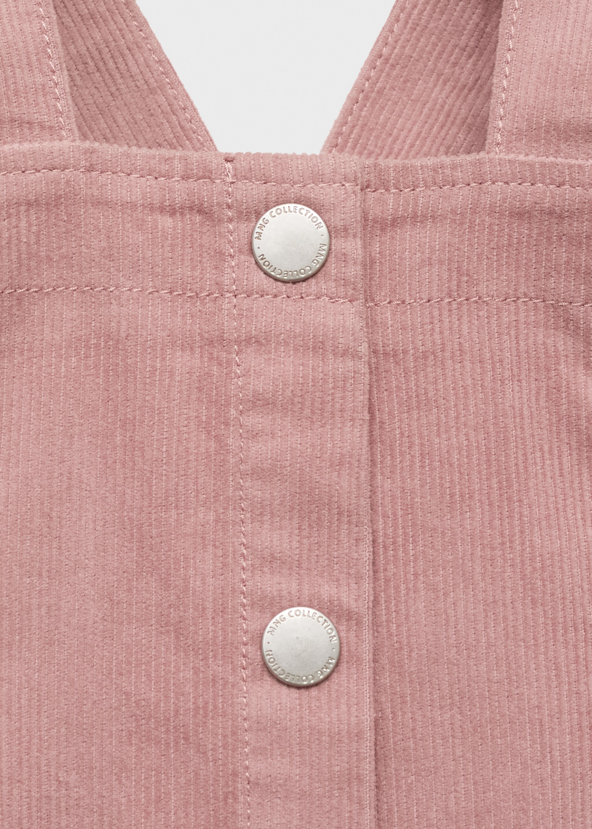 Corduroy pinafore with pockets - Details of the article 8, Pink. Ref: 17076334-00.