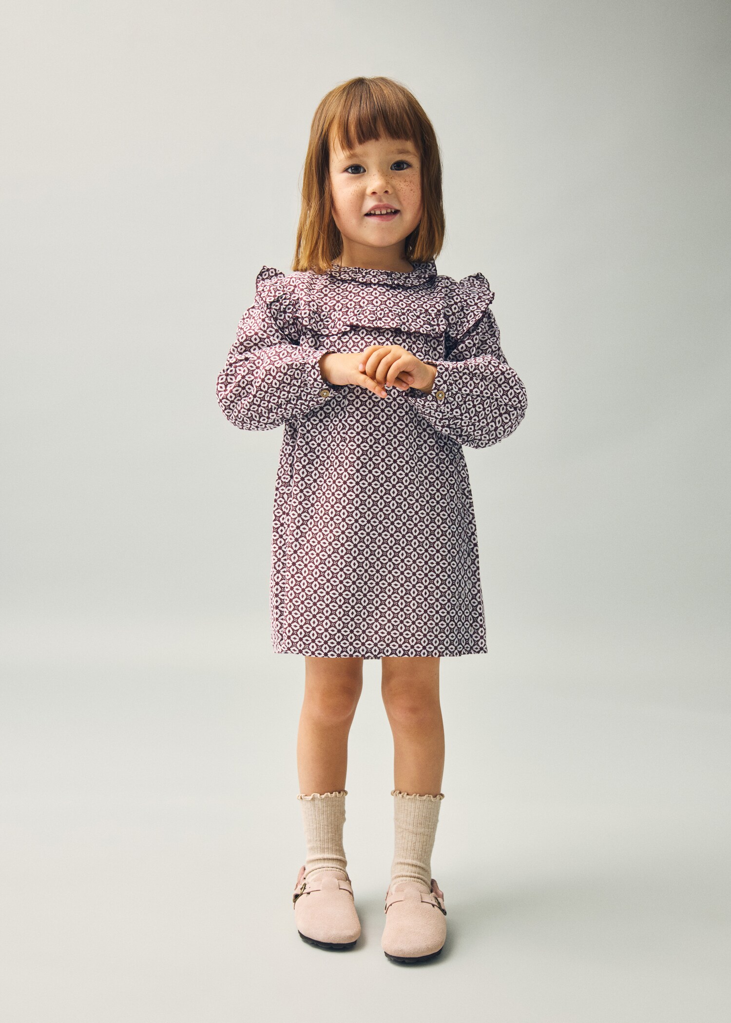 Ruffled printed dress - Medium plane