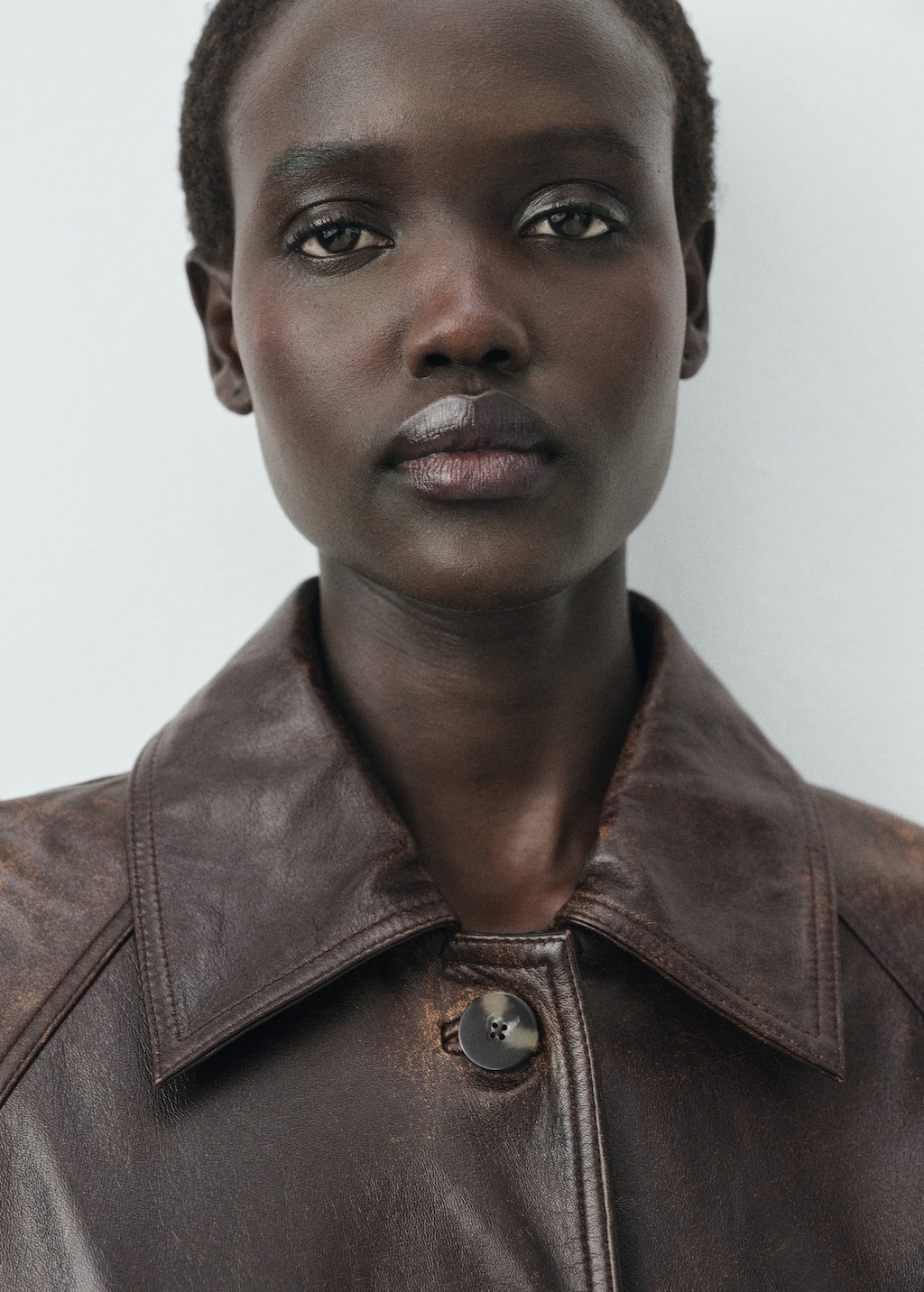 100% leather full-length coat