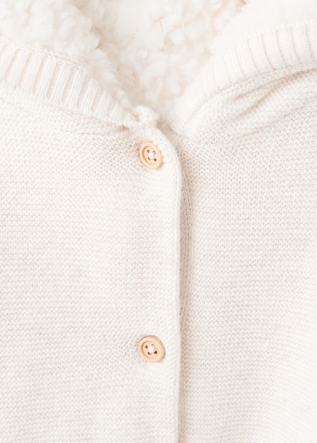 Knit cardigan with fleece lining