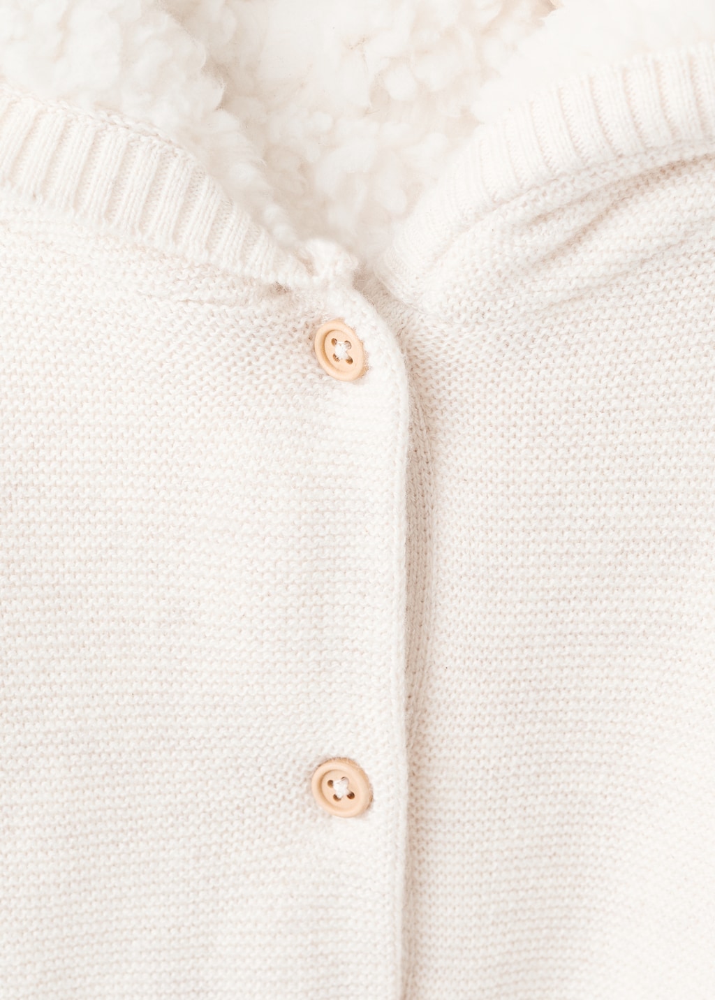 Knit cardigan with fleece lining