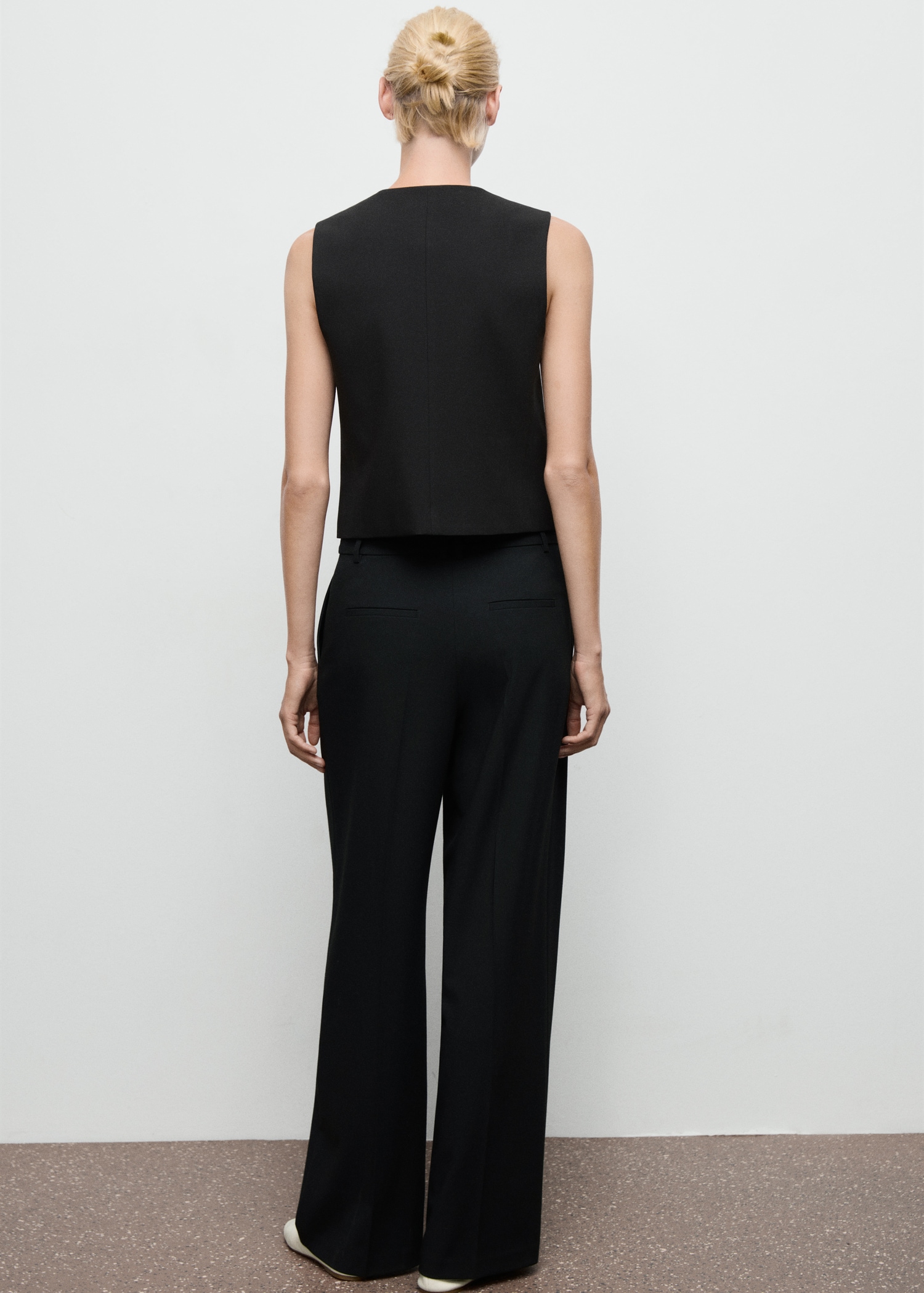 Kalhoty wide leg se záševky - Zadní strana zboží