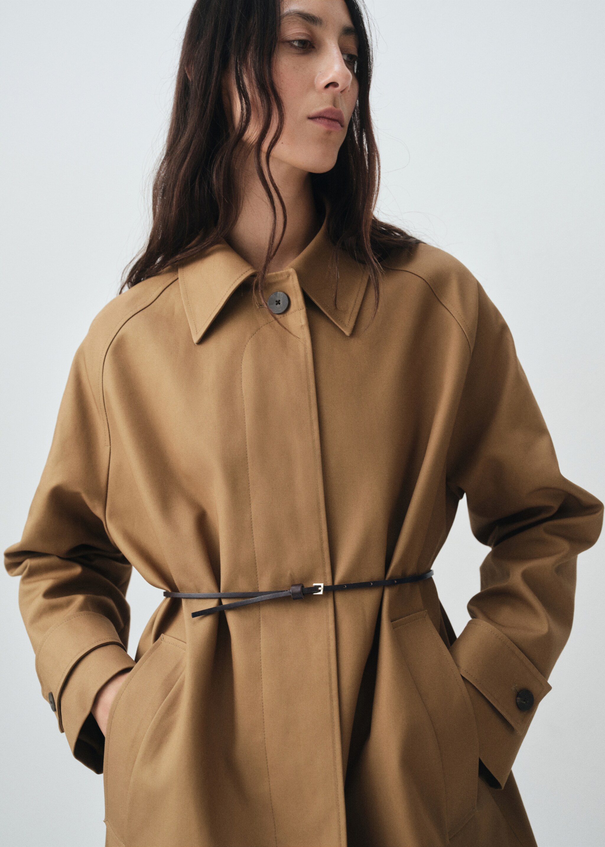 Leather mini-belt - Details of the article 9, Chocolate. Ref: 17076353-00.