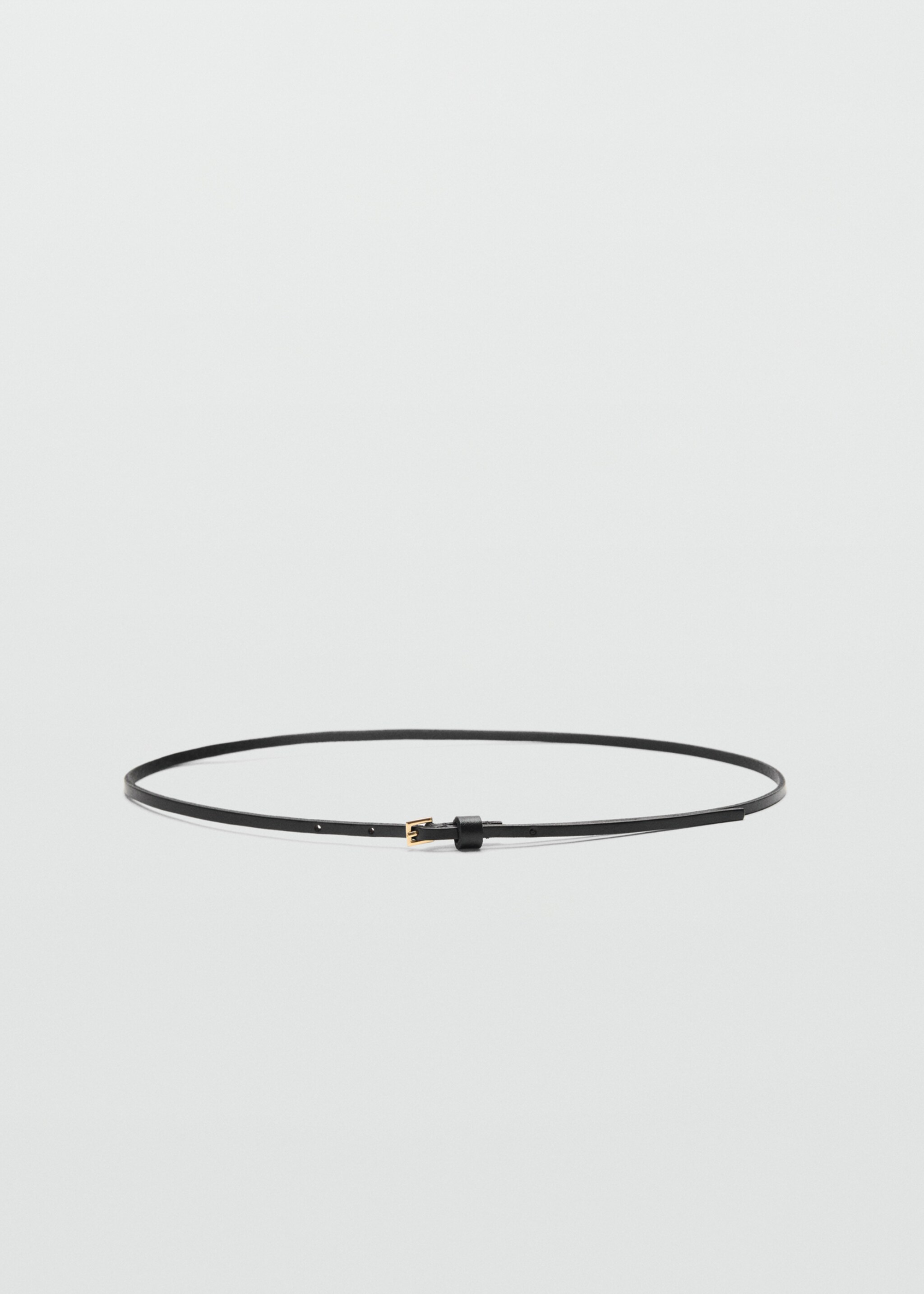 Leather mini-belt - Article without model, Black. Ref: 17076353-00.