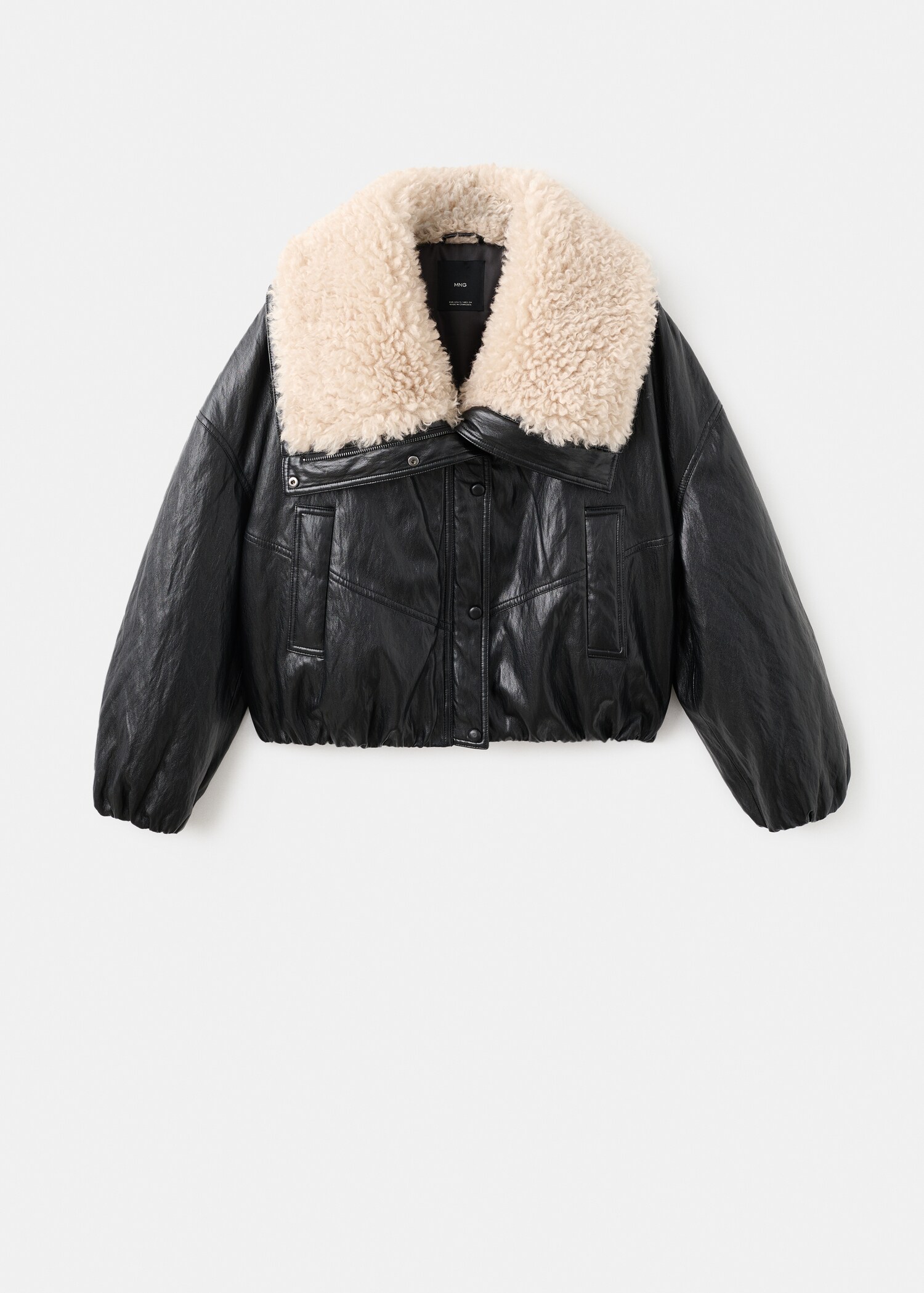 Veste effet cuir col sherpa - Article sans modèle