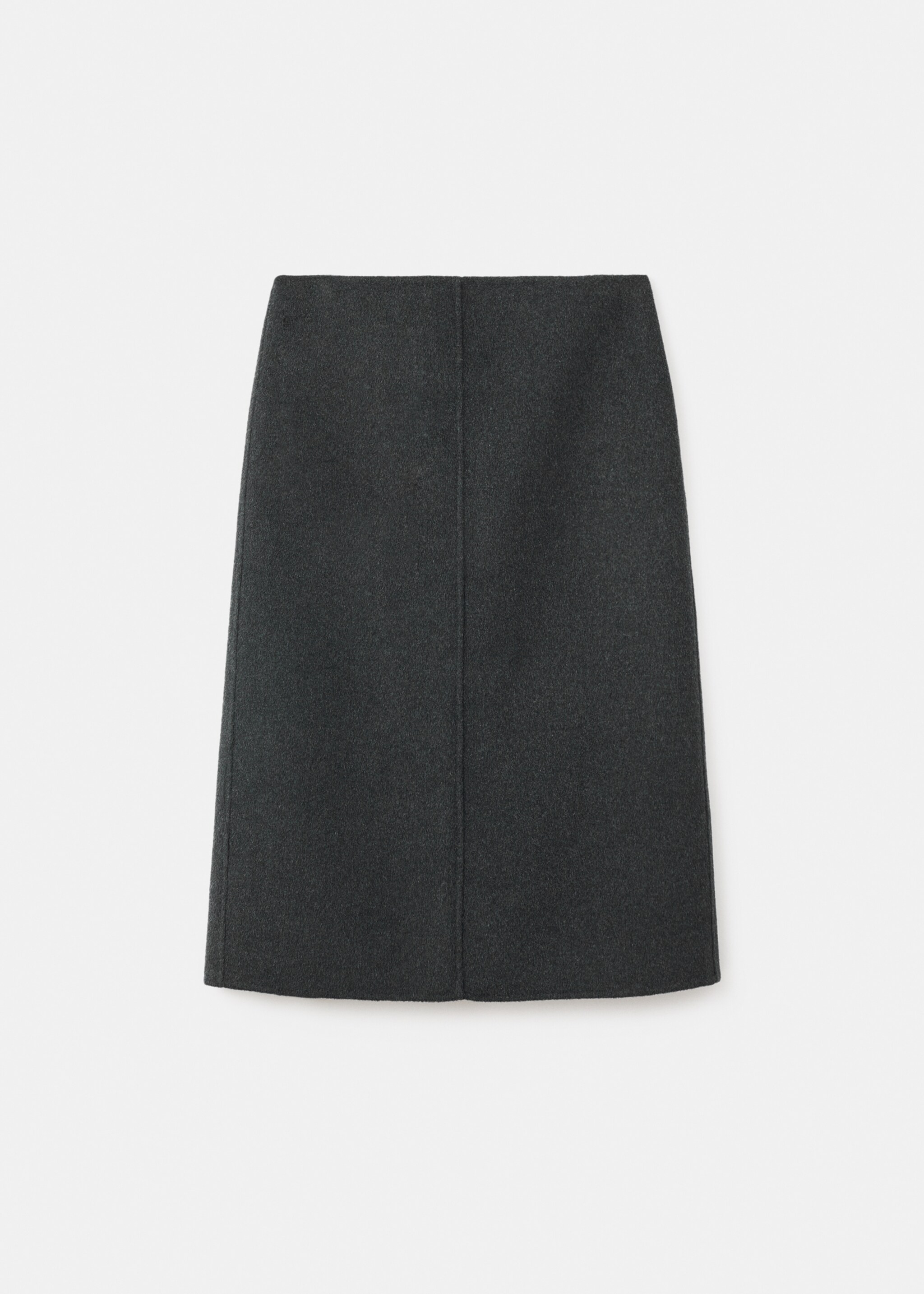 Wool midi-skirt with slit - Article without model, Grey. Ref: 17076356-00.