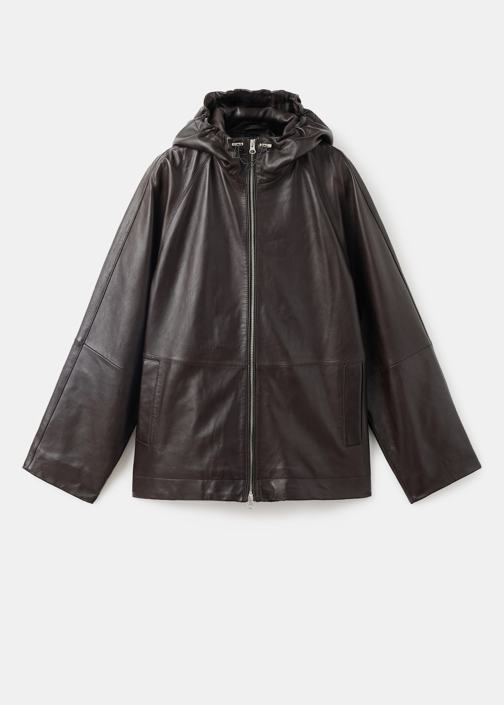 Mango 100% leather jacket with hood