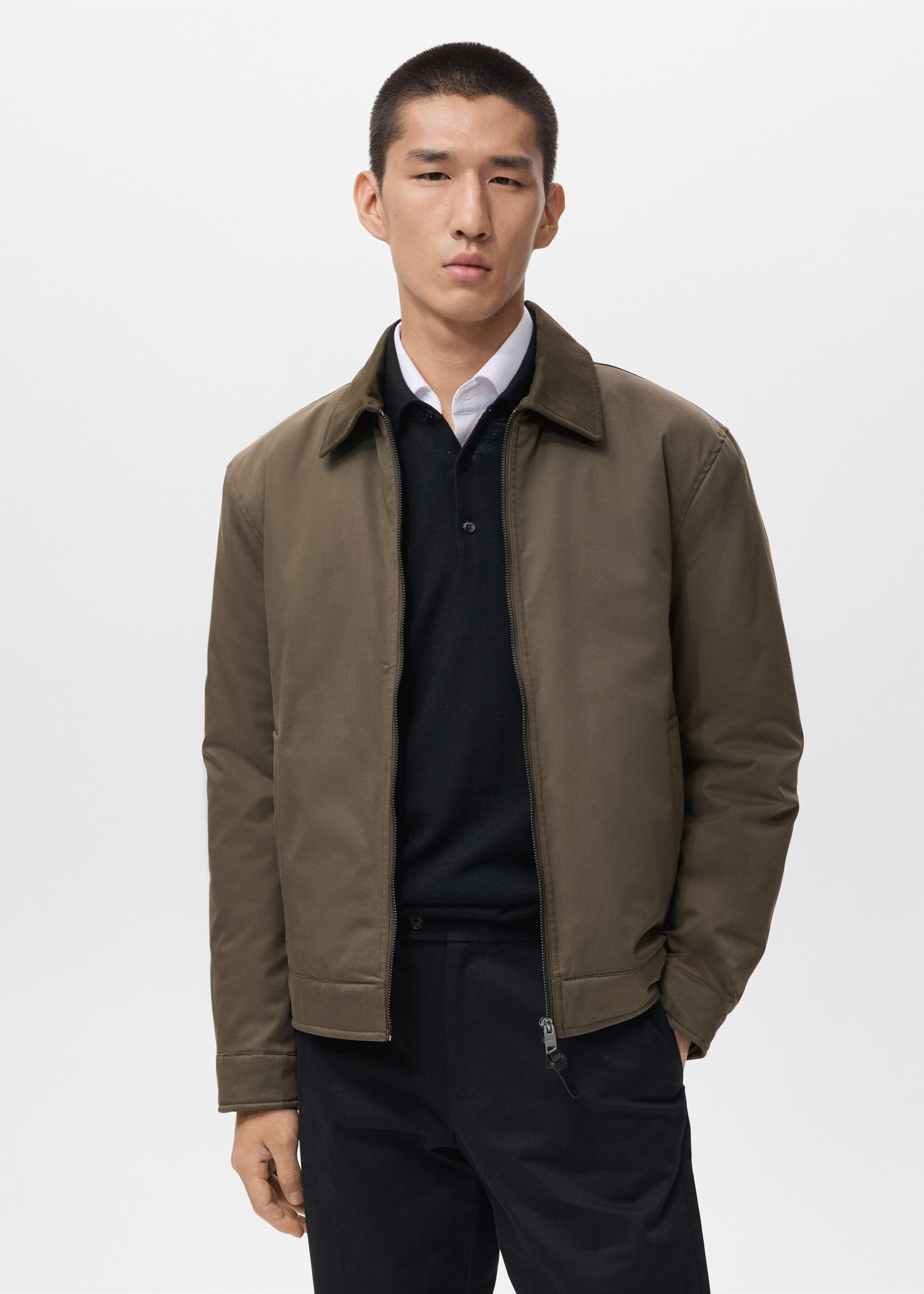 Cotton quilted jacket - Medium plane, Olive Green. Ref: 17076720-00.