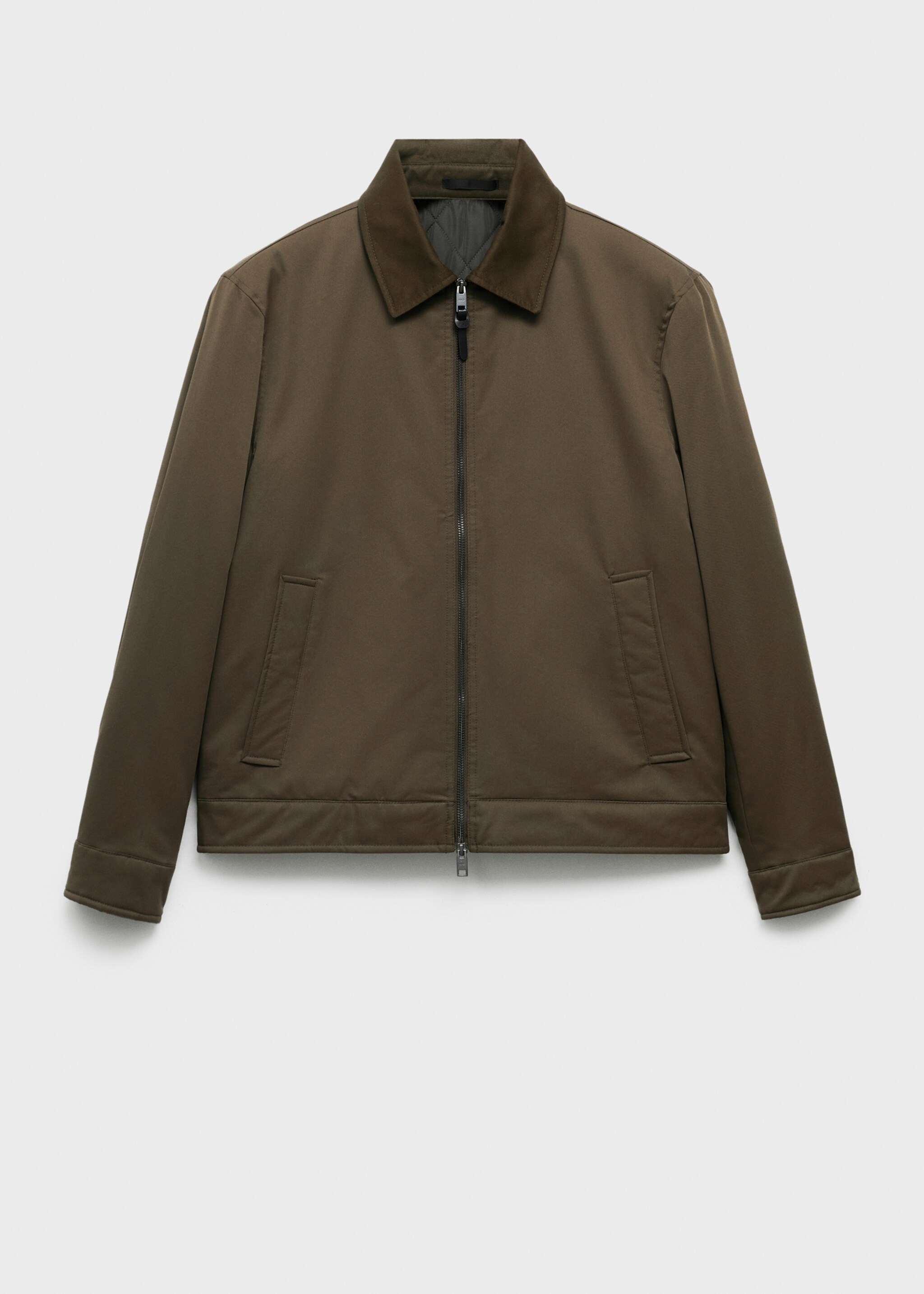 Cotton quilted jacket - Article without model, Olive Green. Ref: 17076720-00.