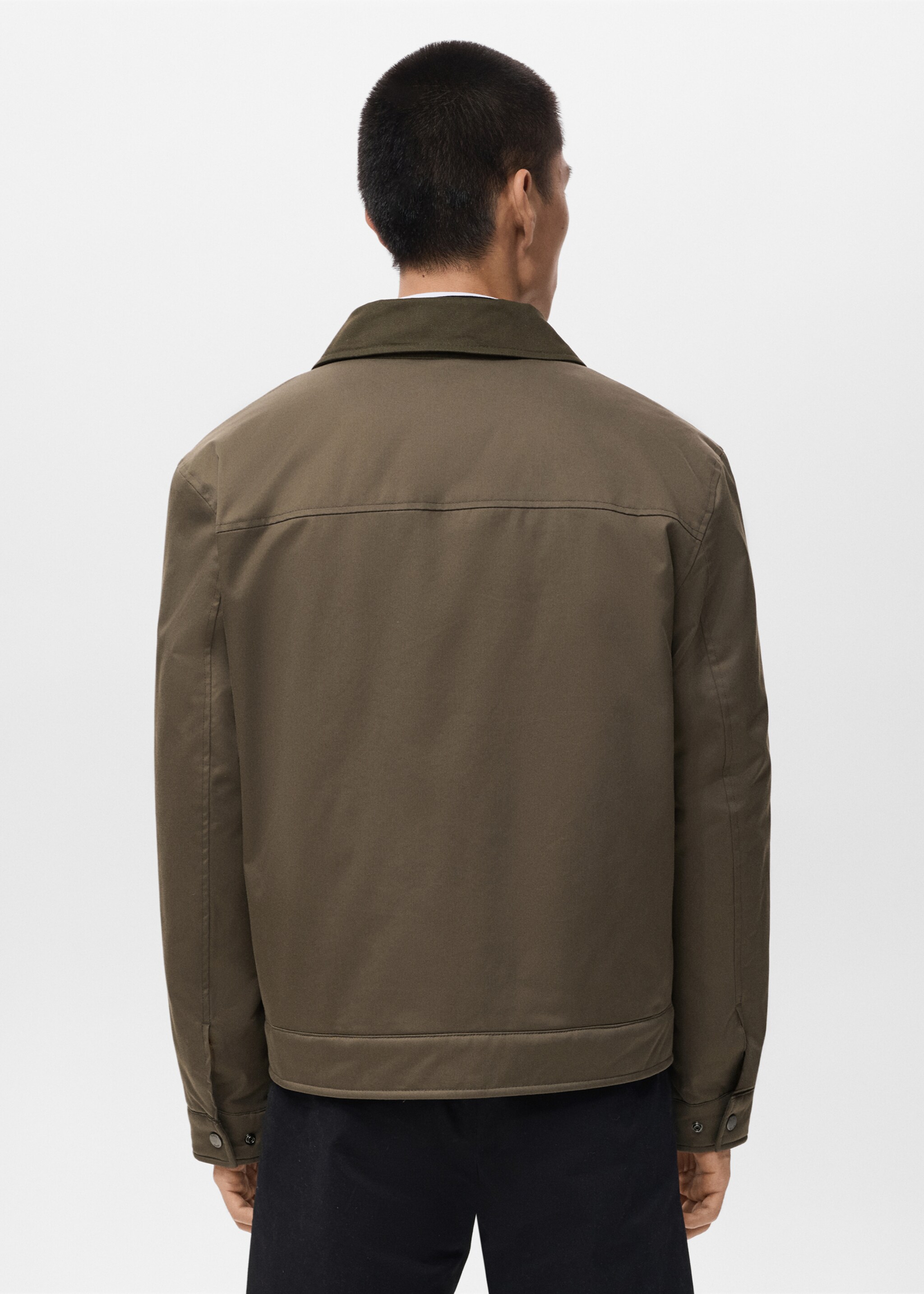 Cotton quilted jacket - Reverse of the article, Olive Green. Ref: 17076720-00.