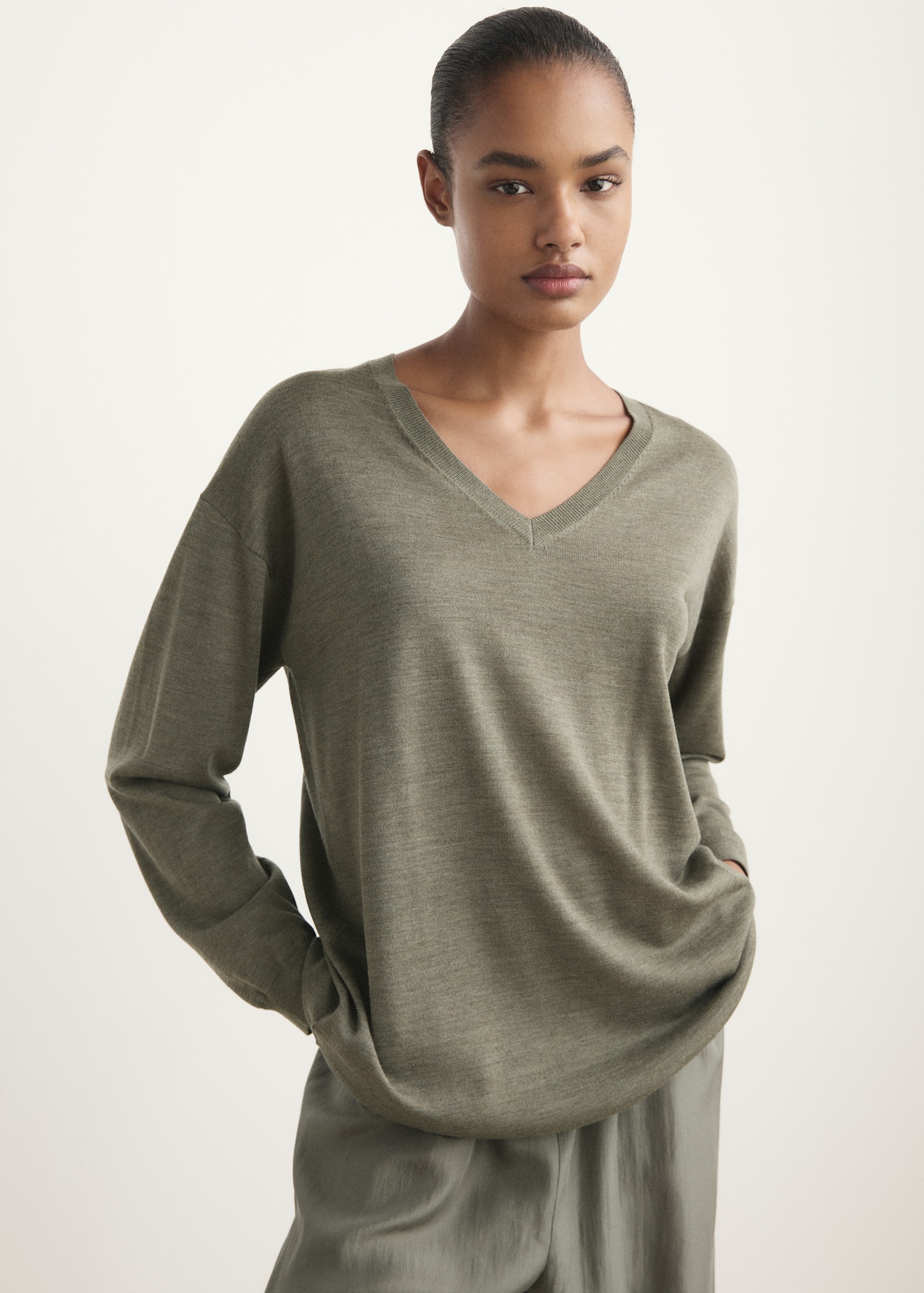 V-neck wool sweater - Main Image