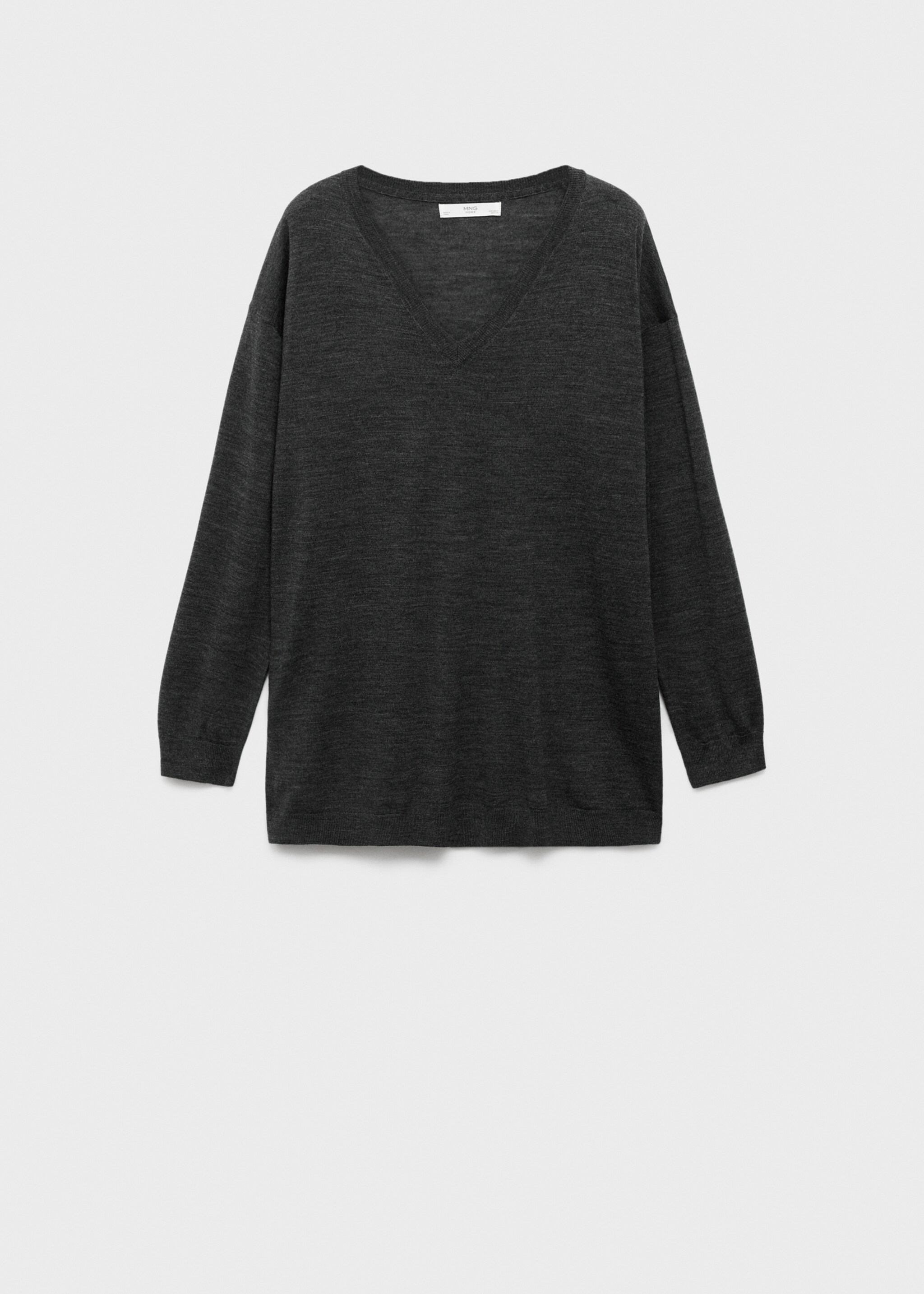 Wool pyjama sweater - Article without model, Charcoal. Ref: 17076722-00.