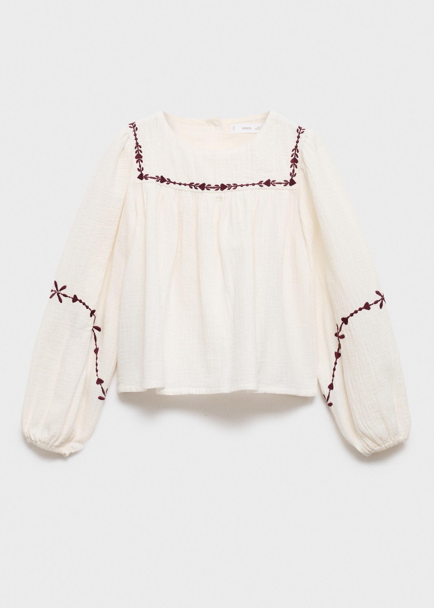 Blouse plissée à broderie - Article sans modèle