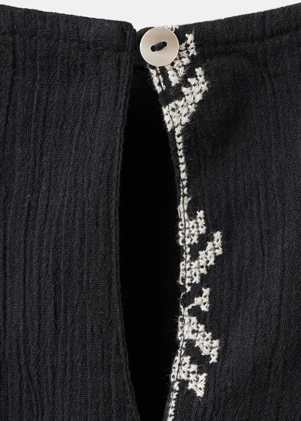 Embroidered flounce dress