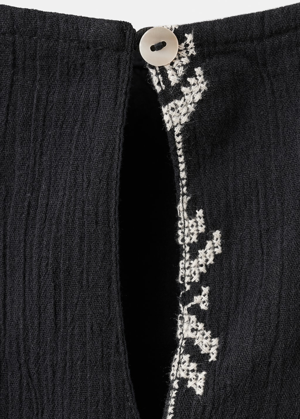 Embroidered flounce dress