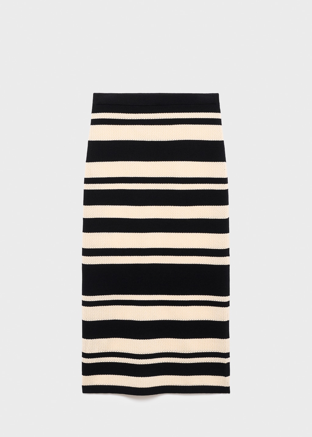 Knitted midi skirt with stripes - image 5