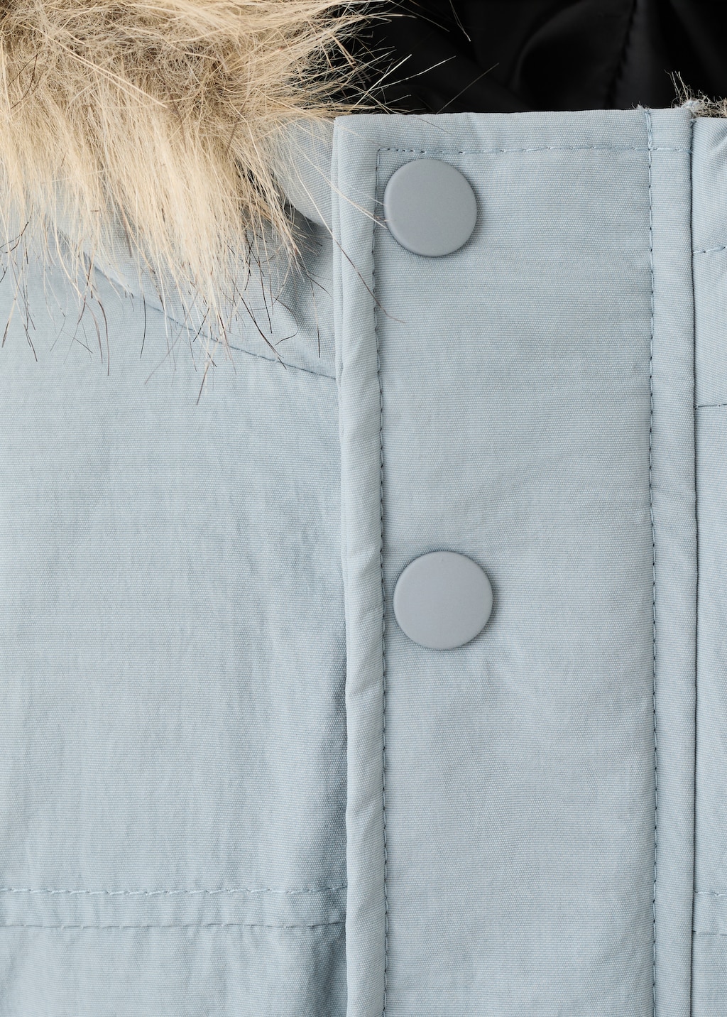 Anorak with shearling-effect hood