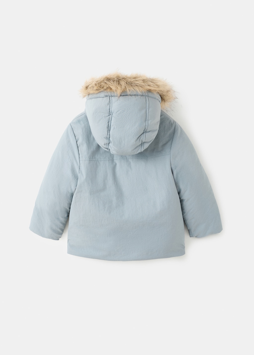Anorak with shearling-effect hood