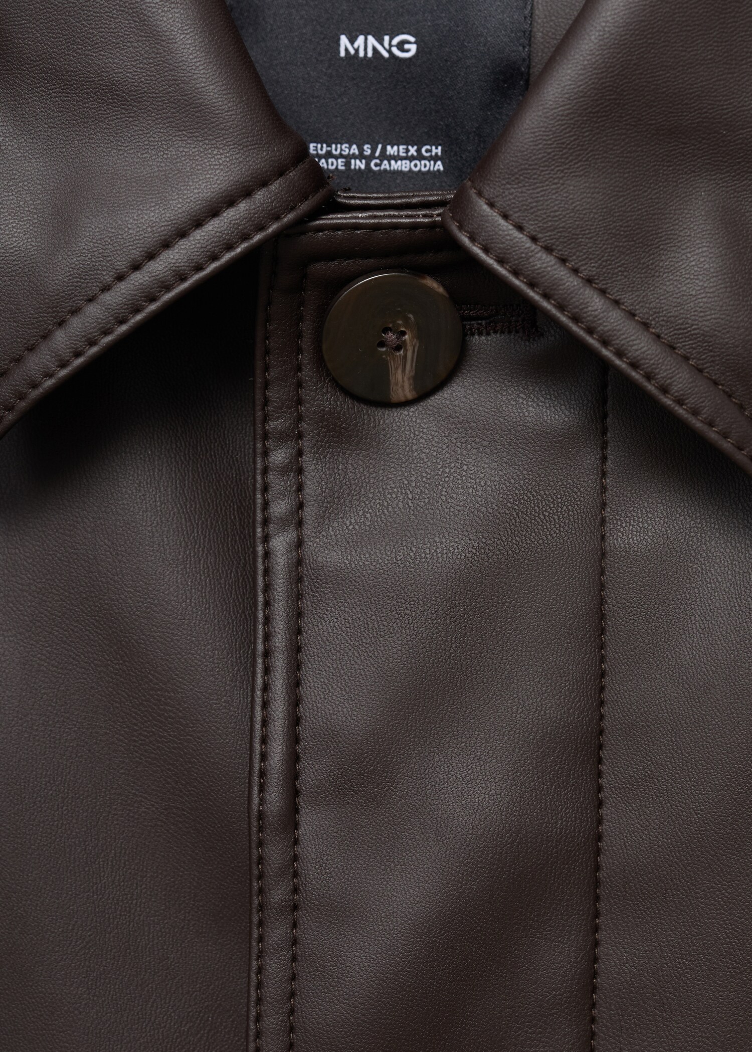 Long leather-effect trench coat - Details of the article 8