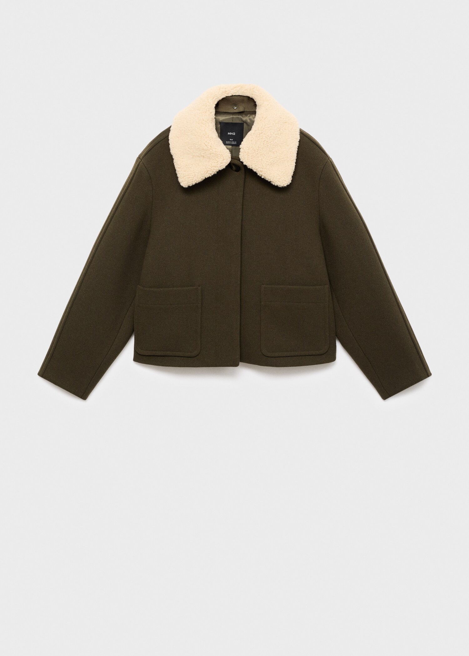 Veste en mélange de laine avec col en sherpa - Article sans modèle