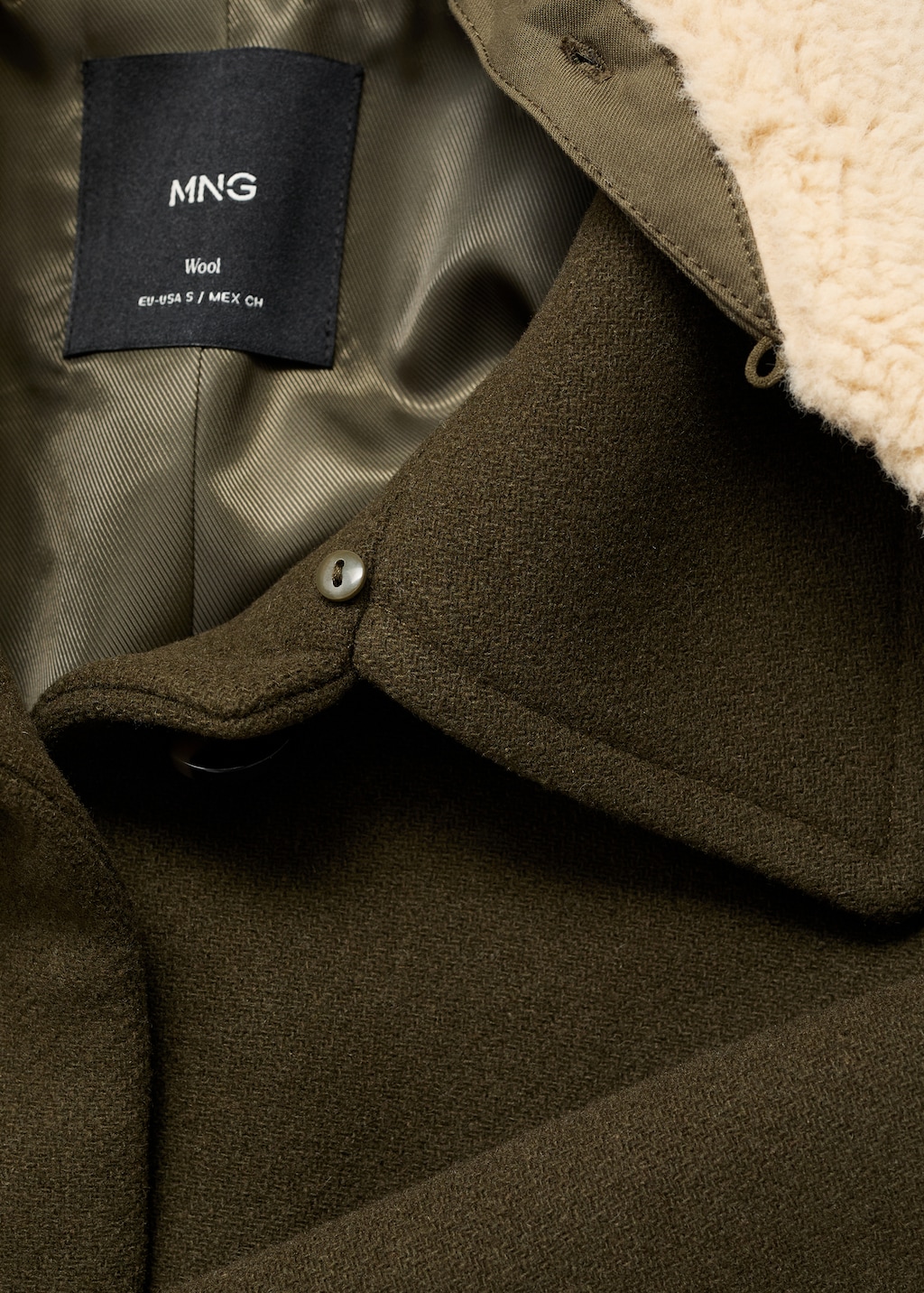 Mango Wool-blend jacket with detachable collar