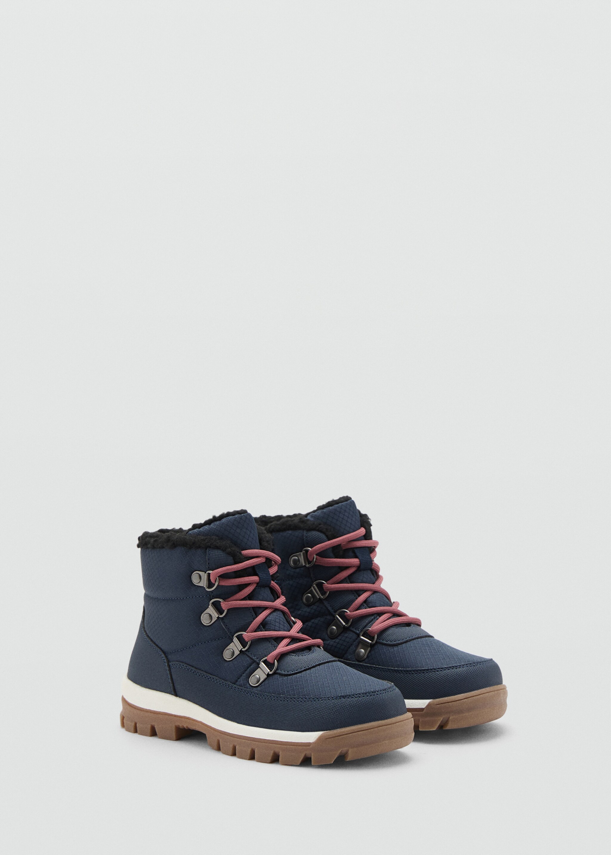 Bottes de montagne lacets - Plan moyen, Bleu. Ref: 17076738-00.