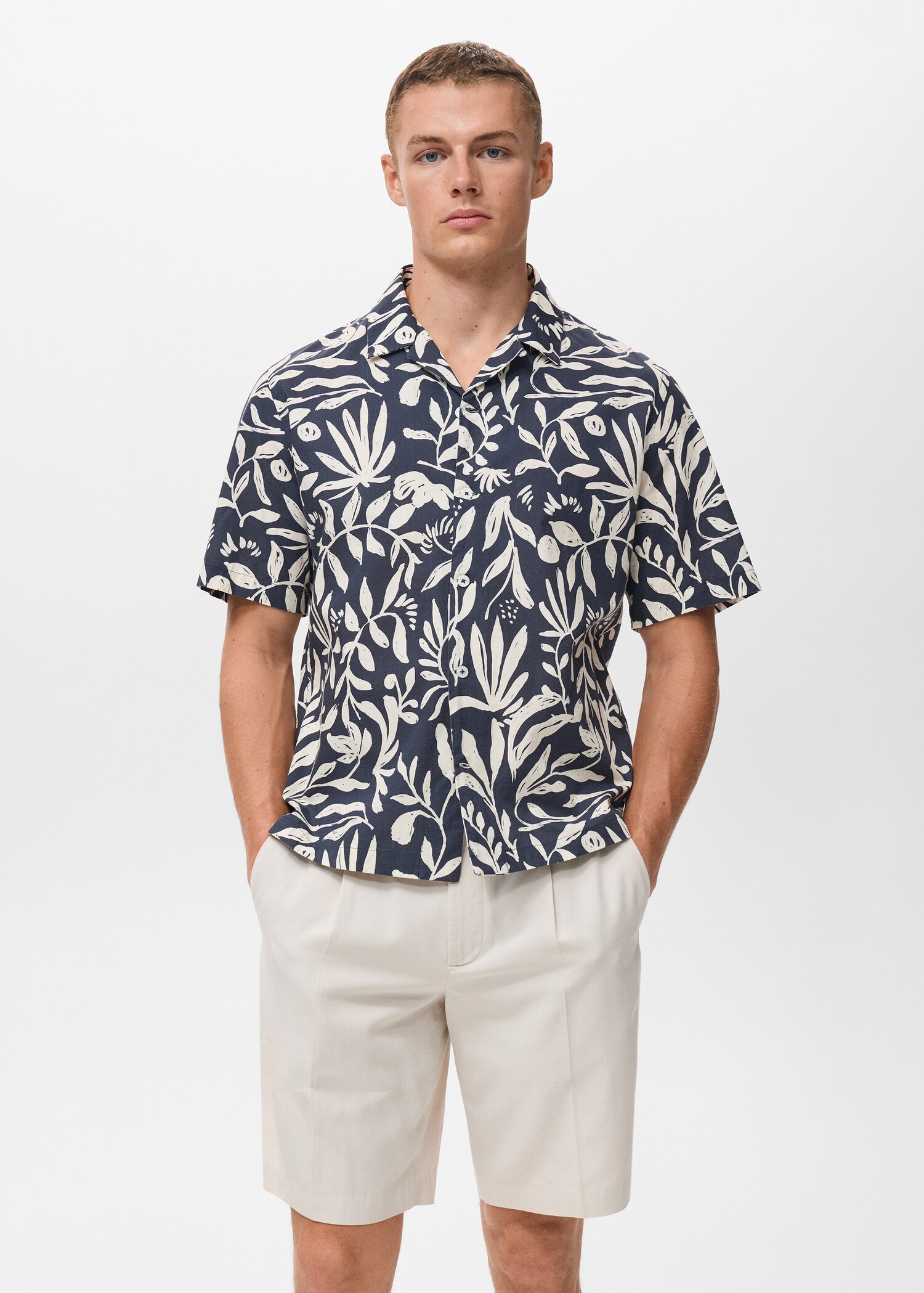 Camisa estampada relaxed fit - Plano medio