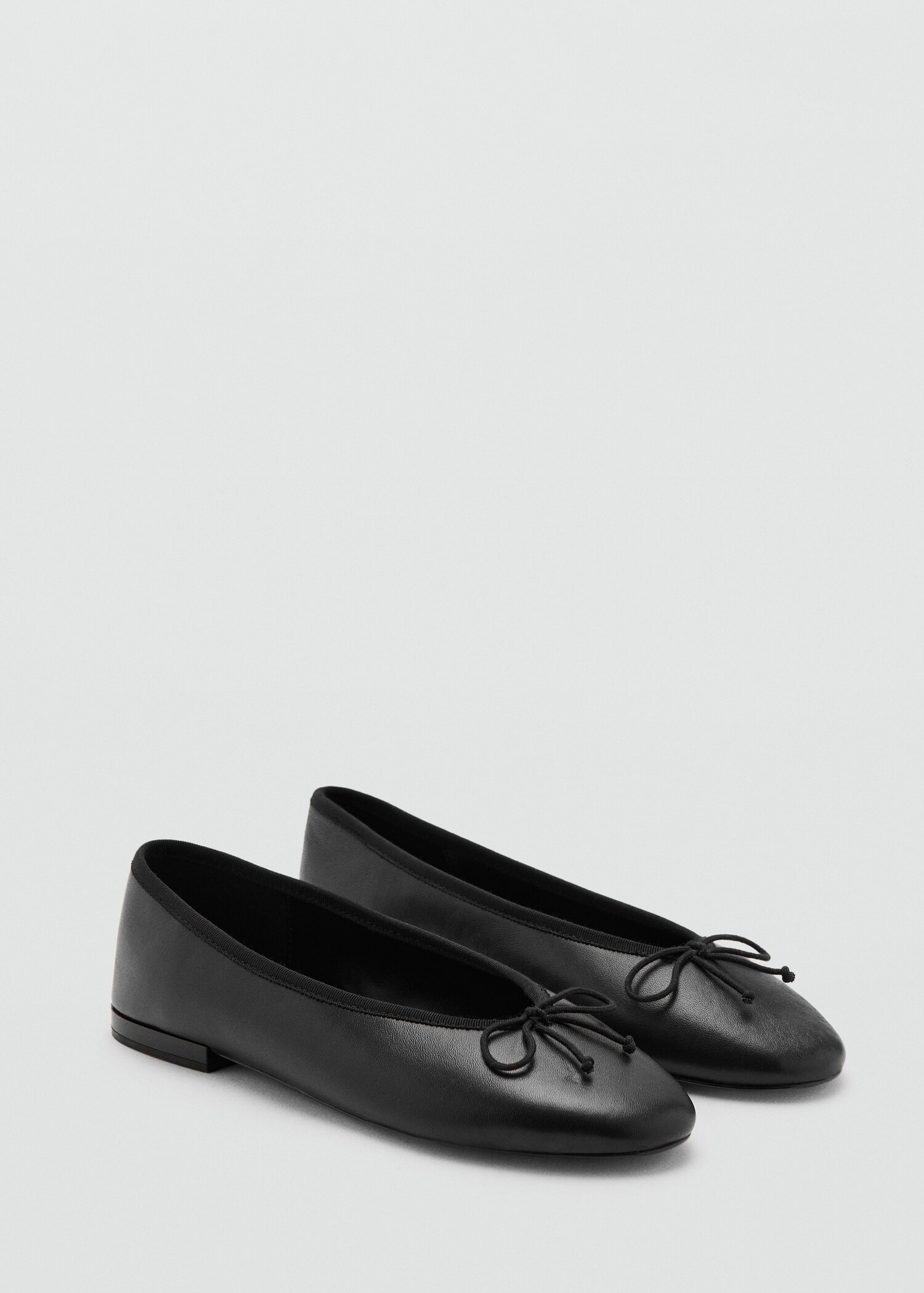 Leather ballet flats with bow - Medium plane