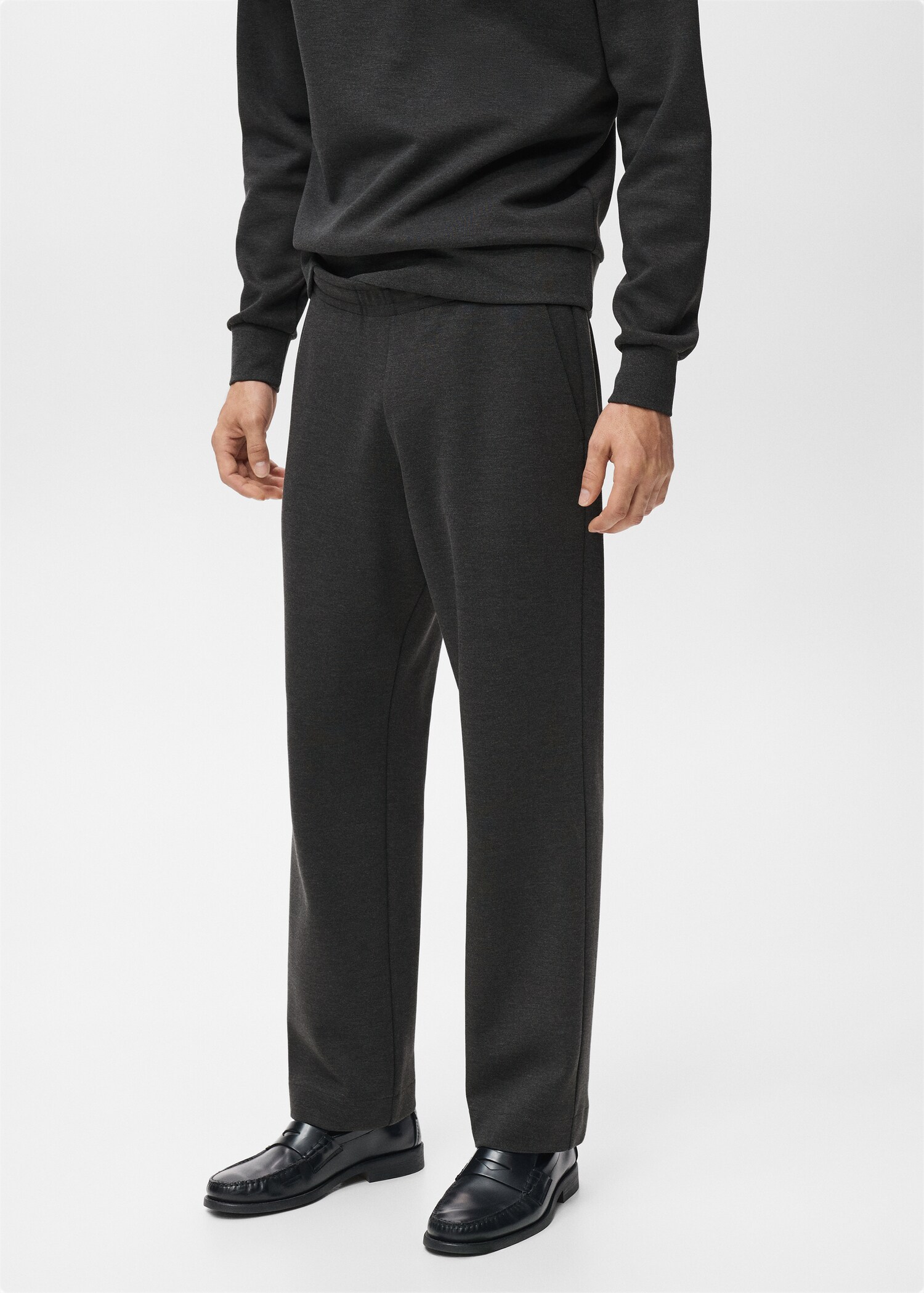 Jogging coton taille élastique - Plan moyen