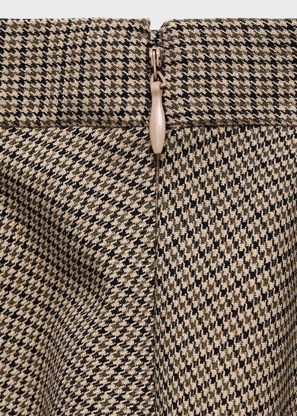 Houndstooth wool-blend skirt
