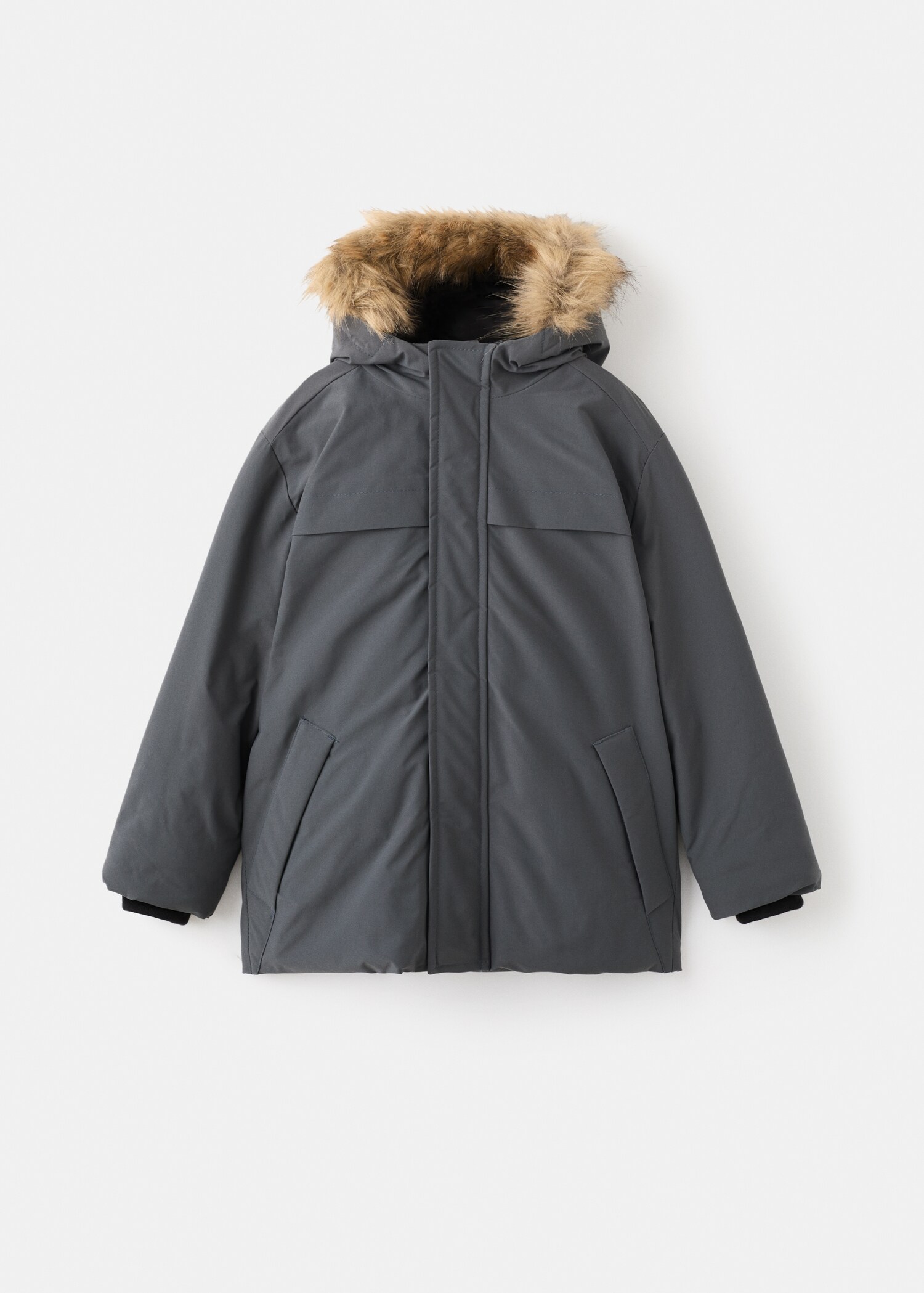 Anorak with shearling-effect hood - Article without model