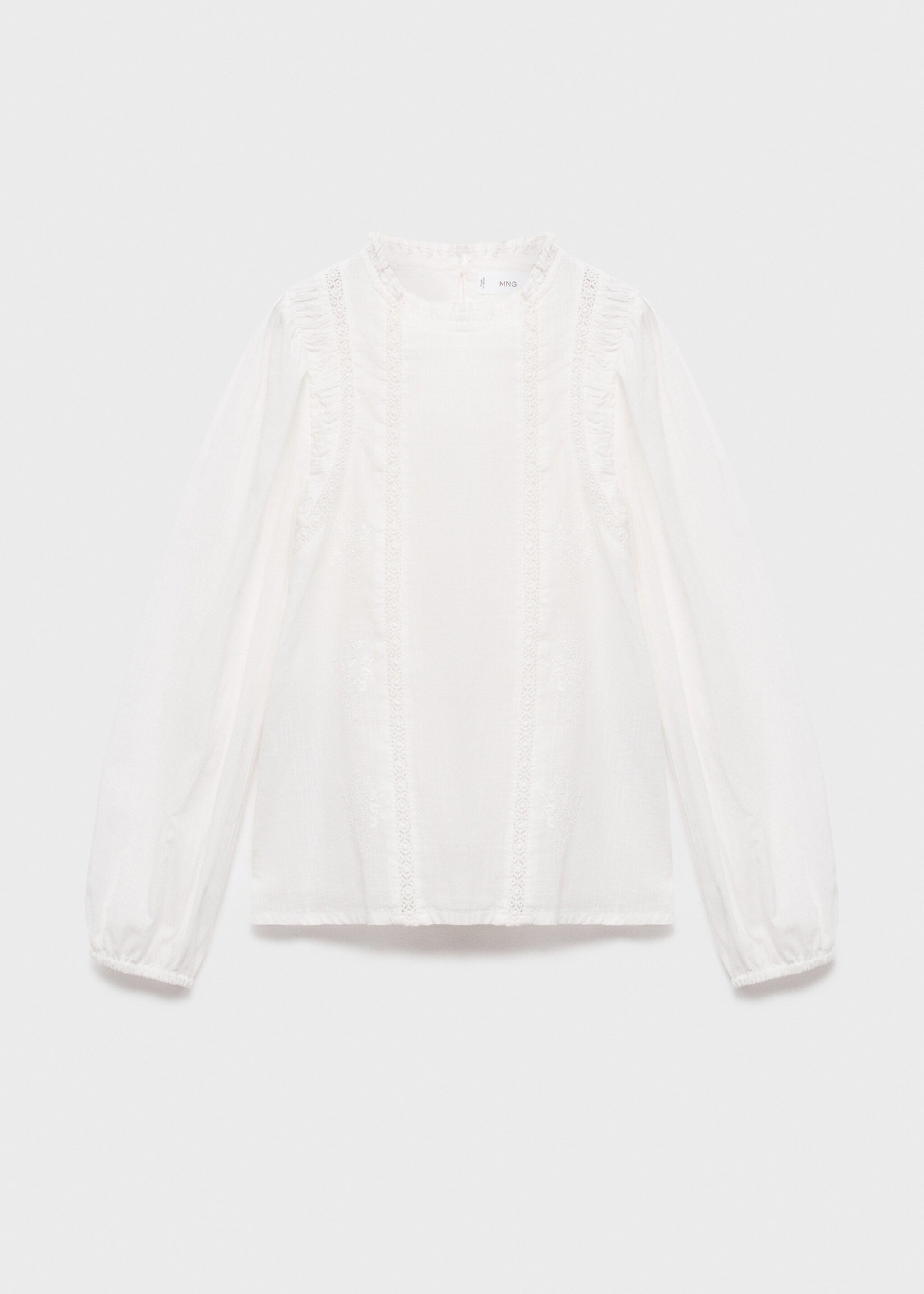 Cotton lace blouse - Article without model, White. Ref: 17077126-00.