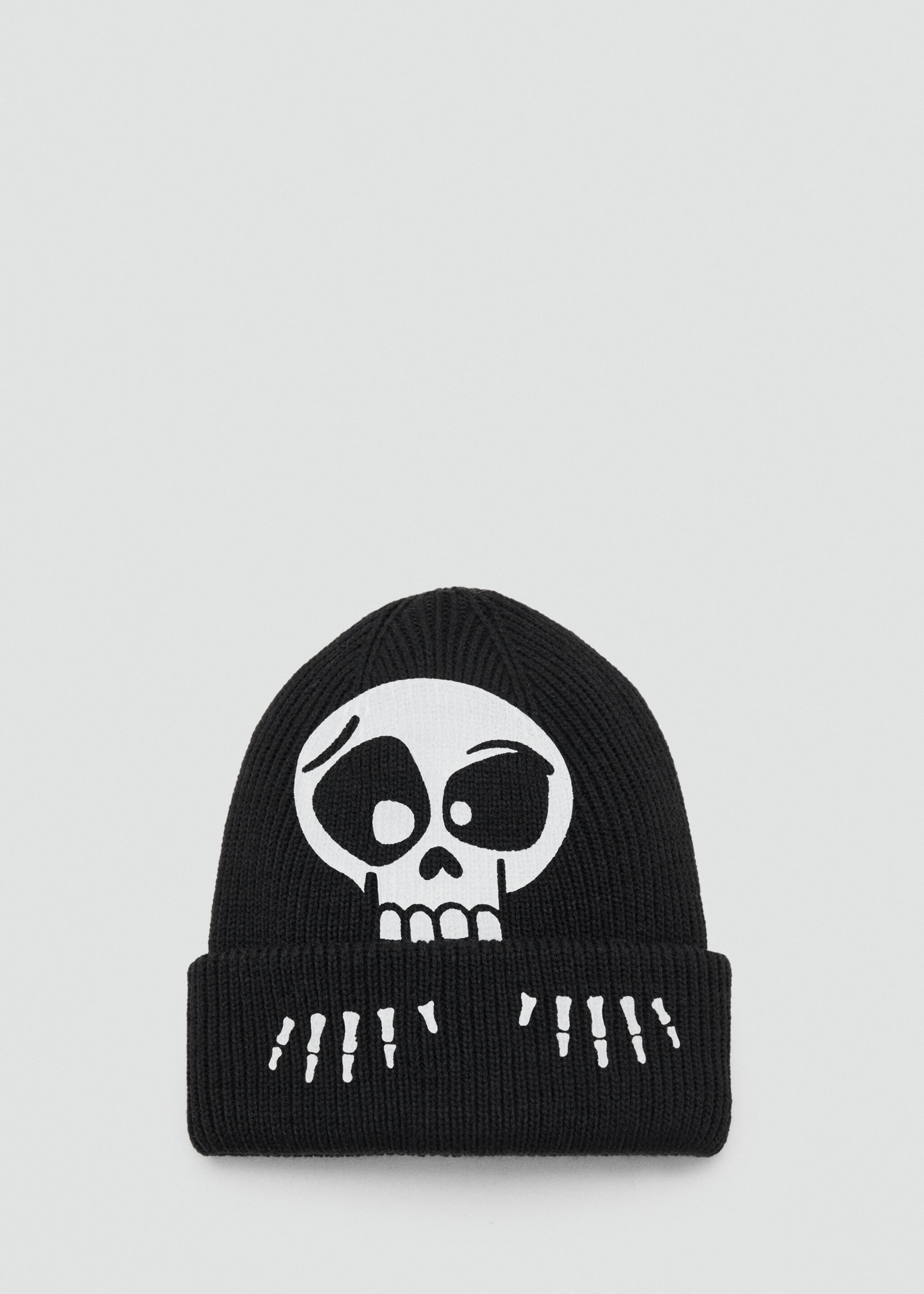 Skull knit beanie - Article without model, Black. Ref: 17077130-00.