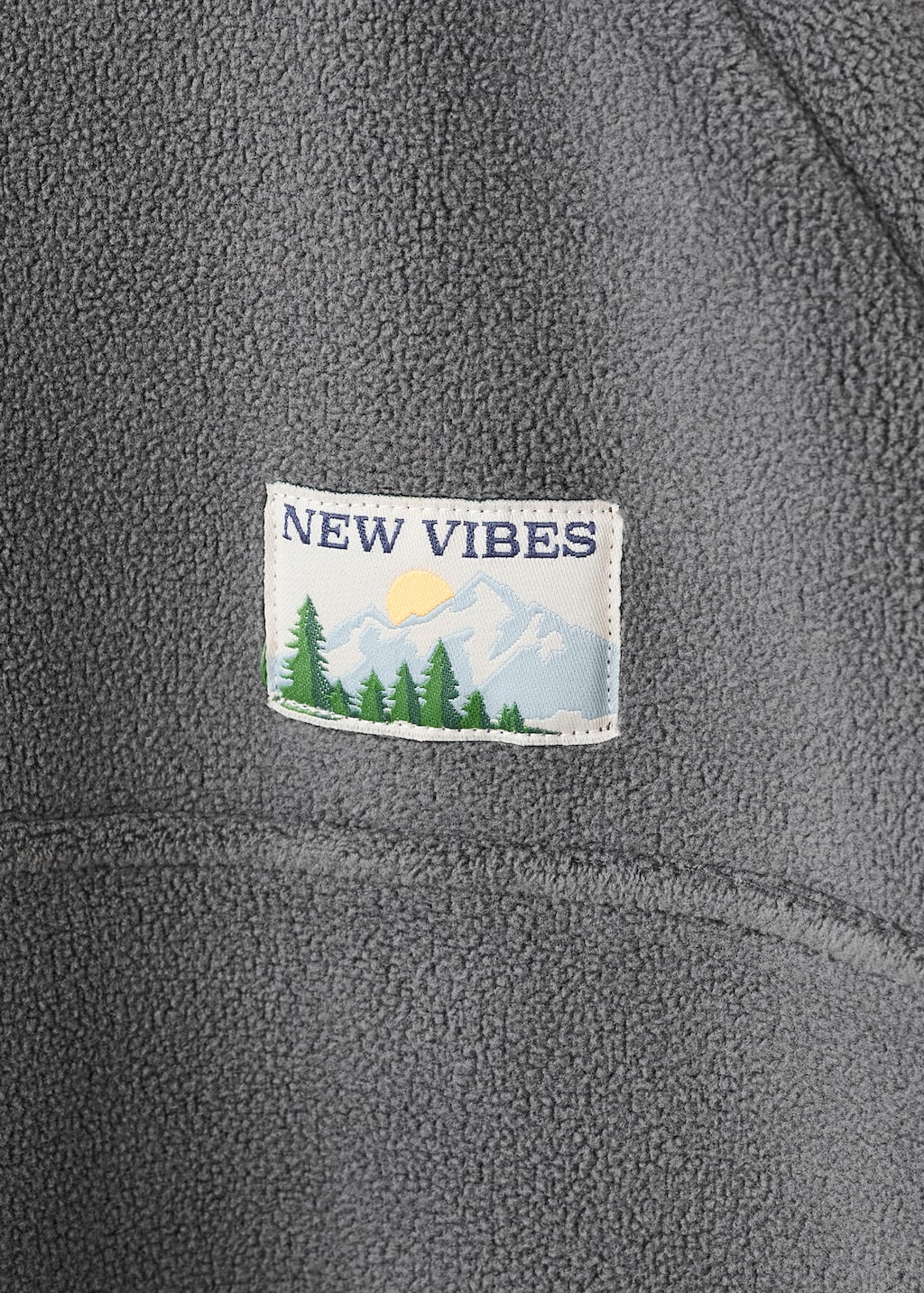 Polar fleece sweatshirt with a perkins neck