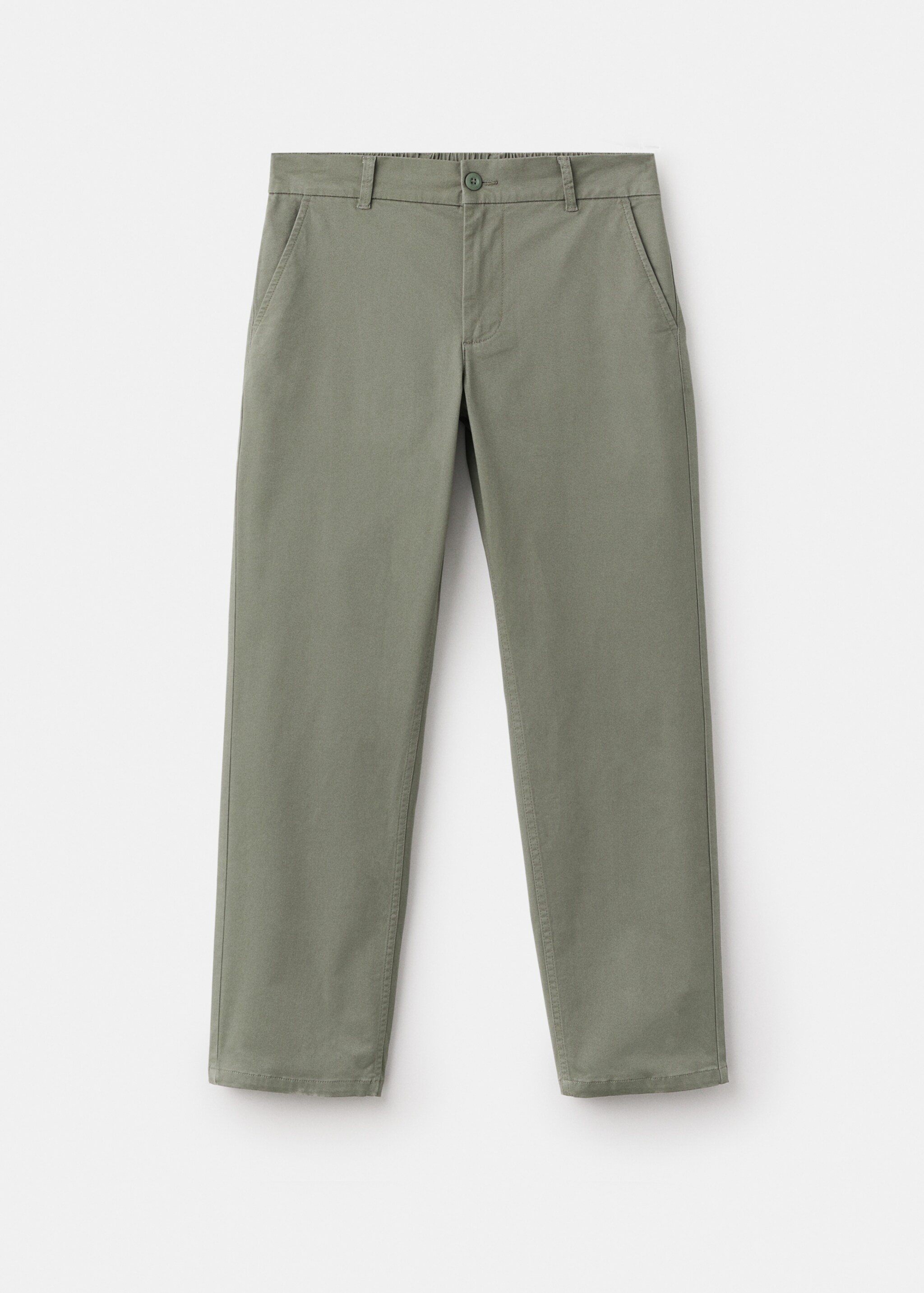 Cotton chinos - Article without model, Green. Ref: 17077136-00.