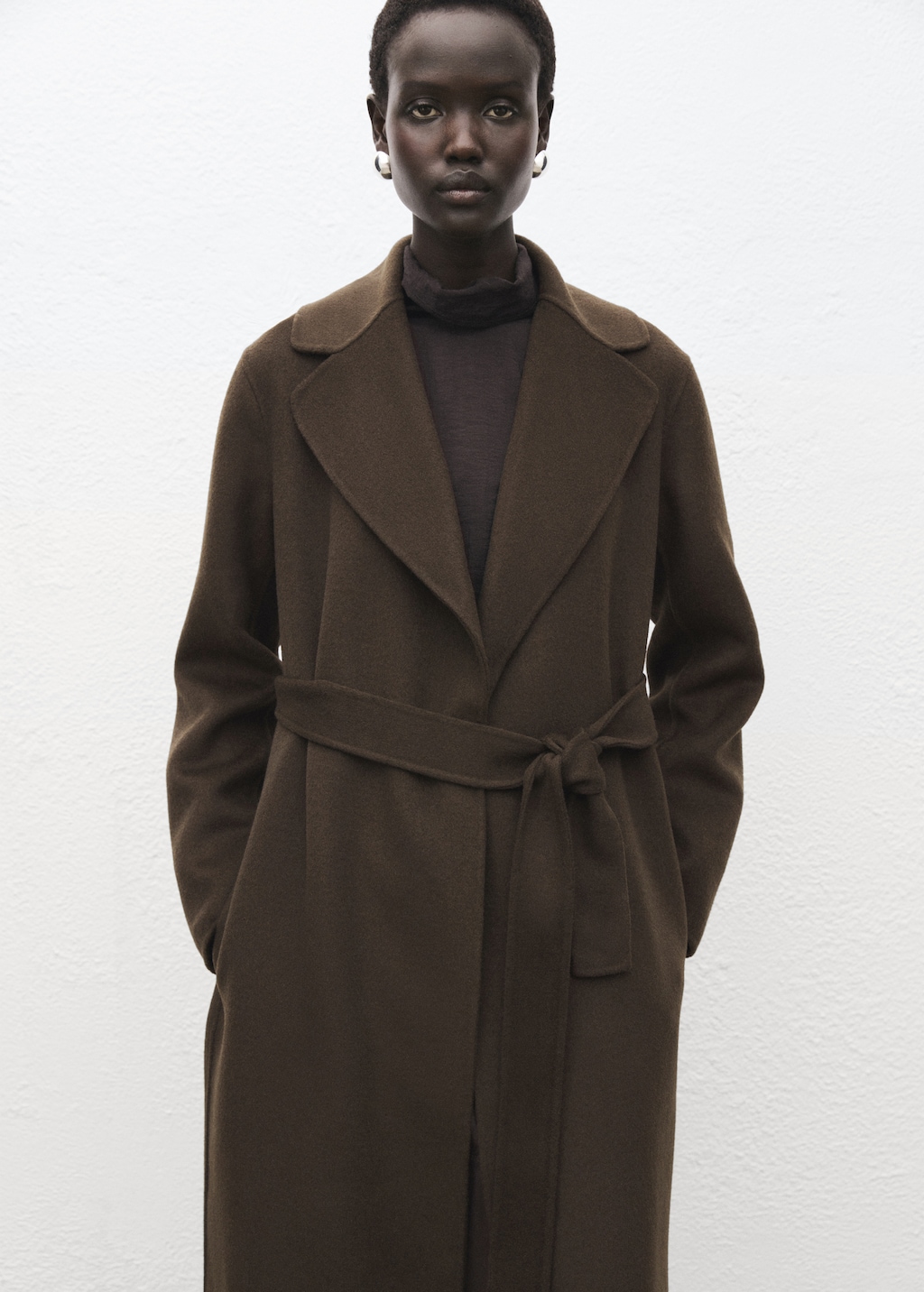 Mango Handmade wool coat with belt